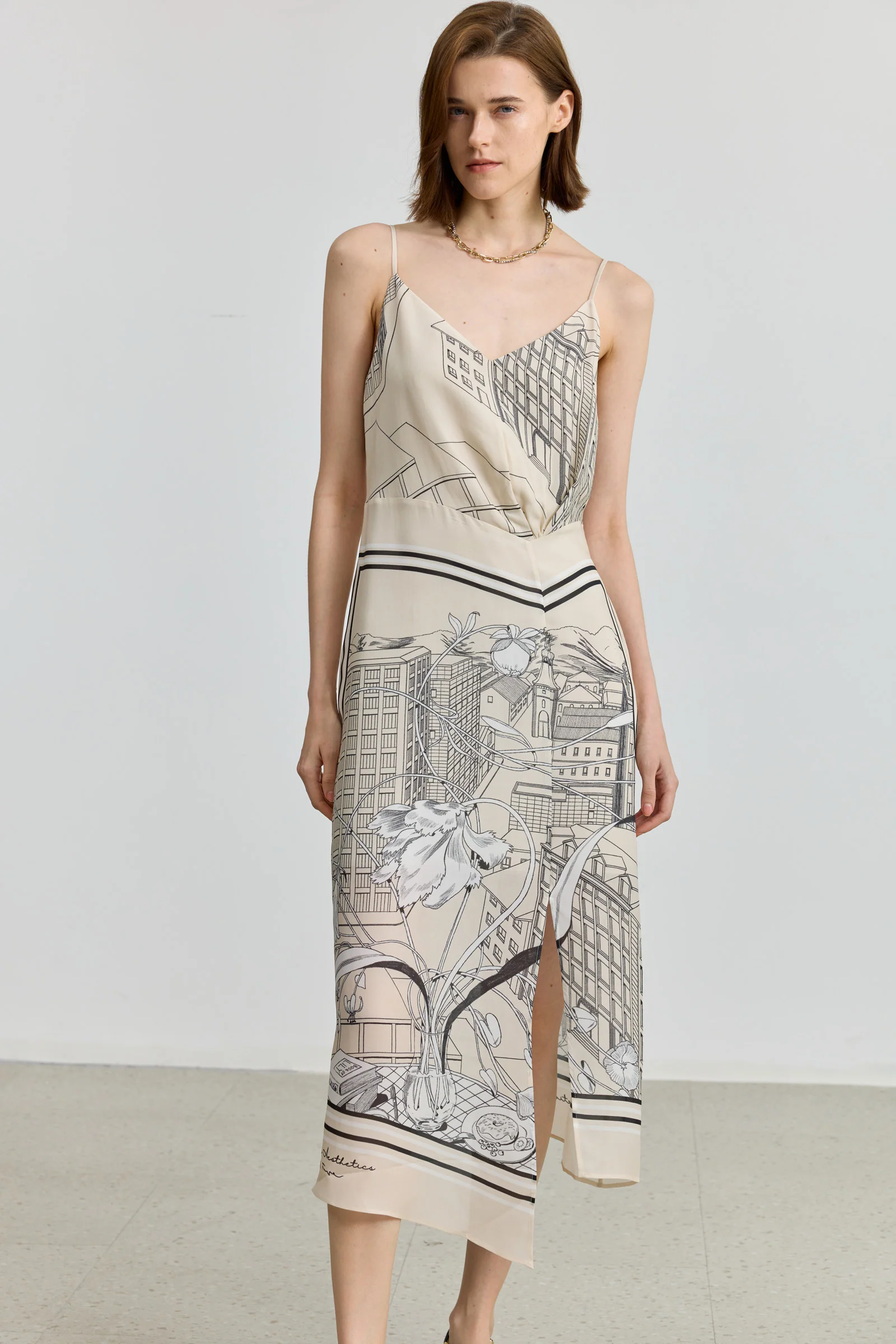 [ART] LILY Bias-Cut Printed Dress - Image 5
