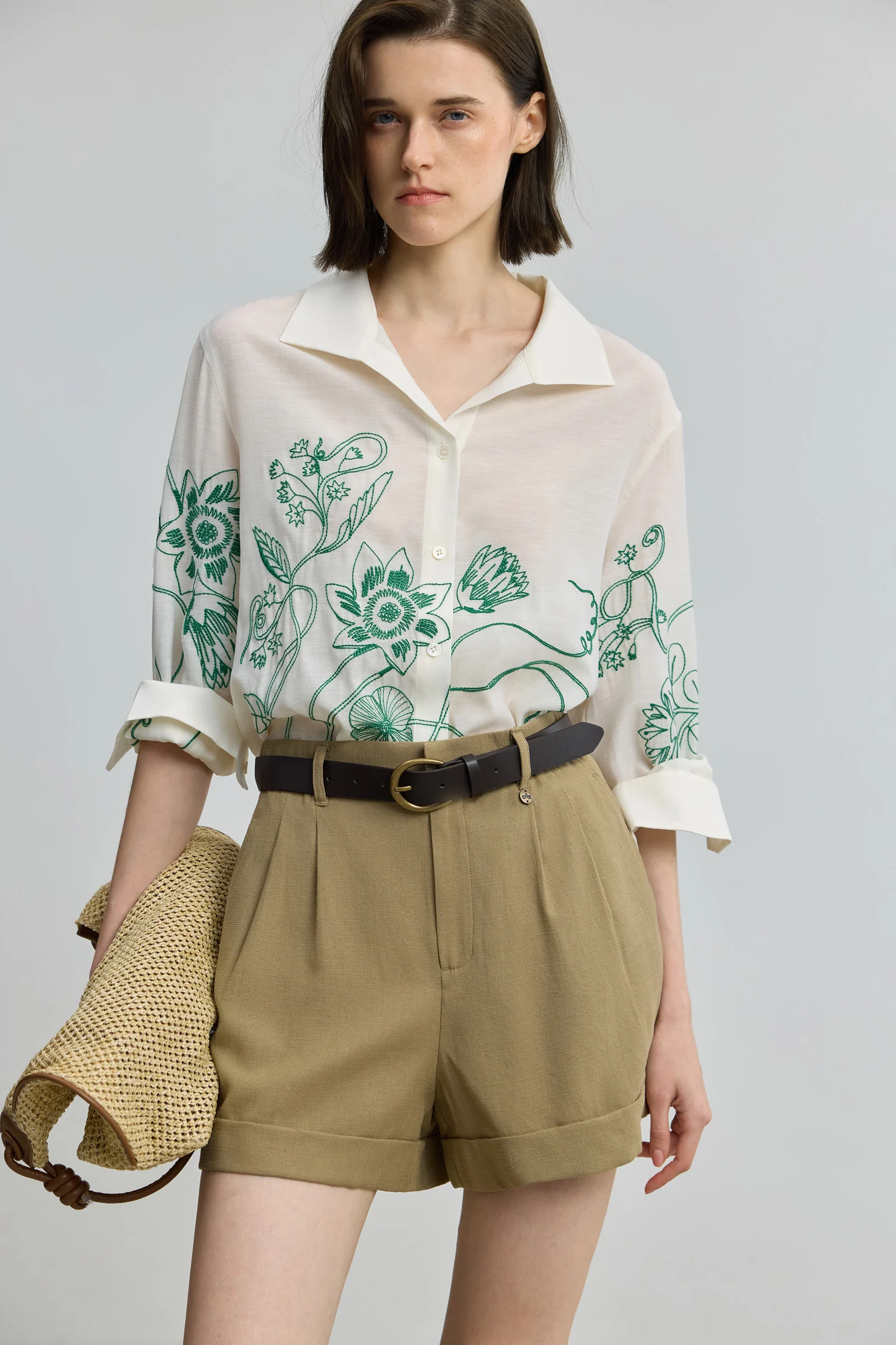 [ART] LILY Colorblock Embroidered Shirt Jacket - Image 5