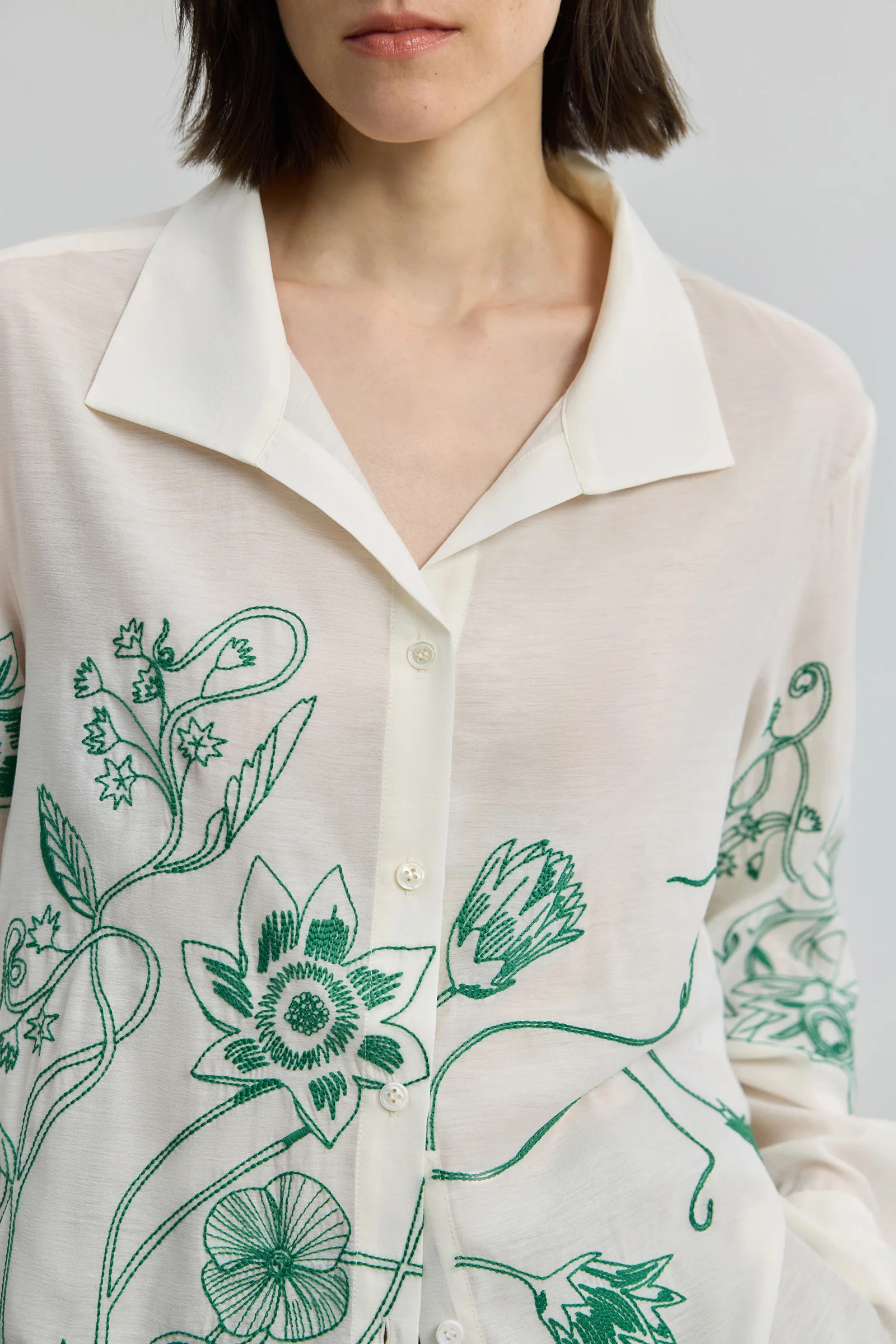[ART] LILY Colorblock Embroidered Shirt Jacket - Image 6