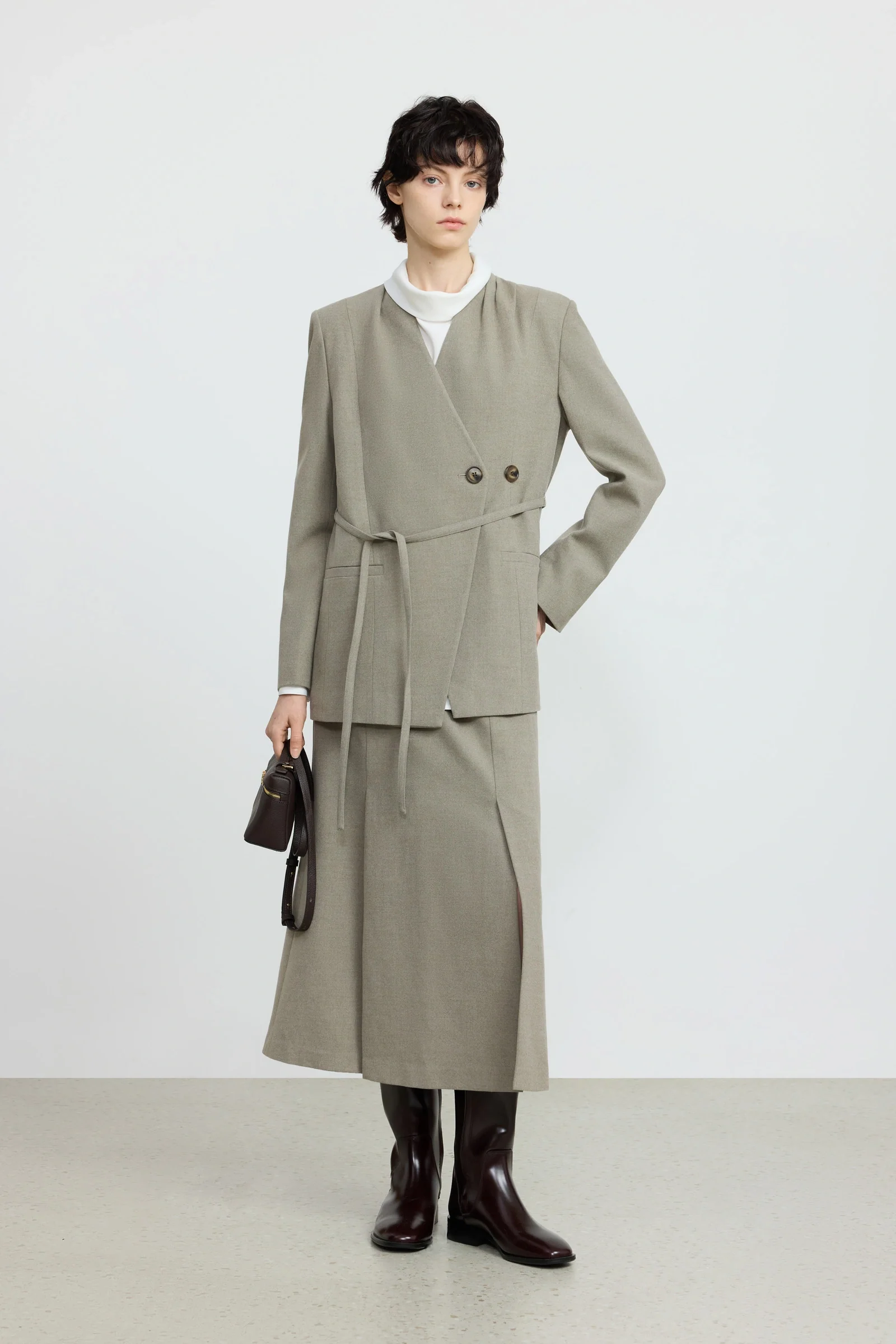 Belted Asymmetric Blazer - Image 3