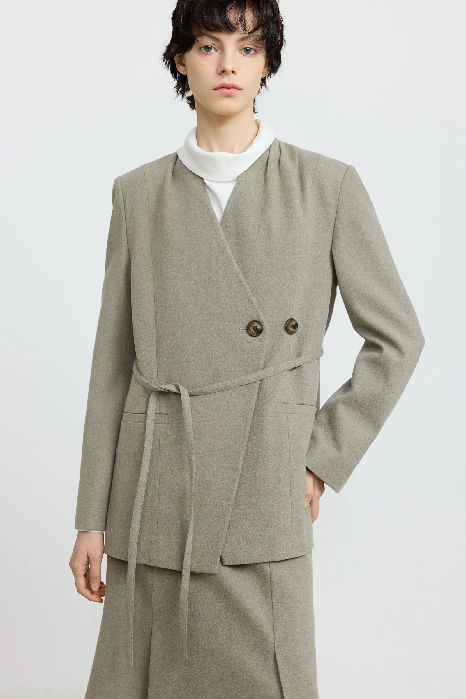Belted Asymmetric Blazer - Image 6