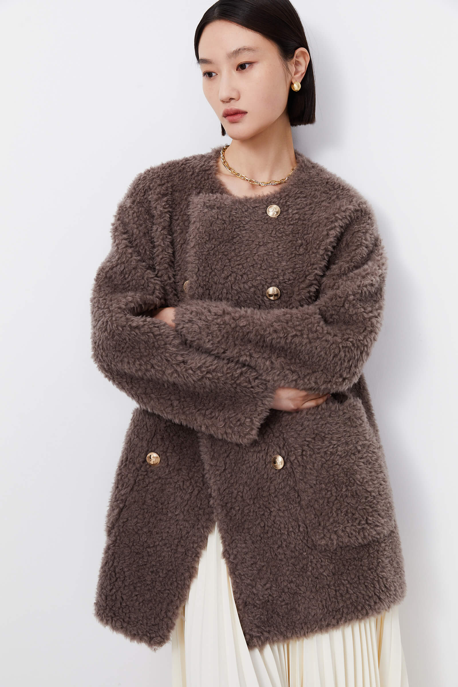 Cloud-Patterned Long Urban-Style Coat - Image 2