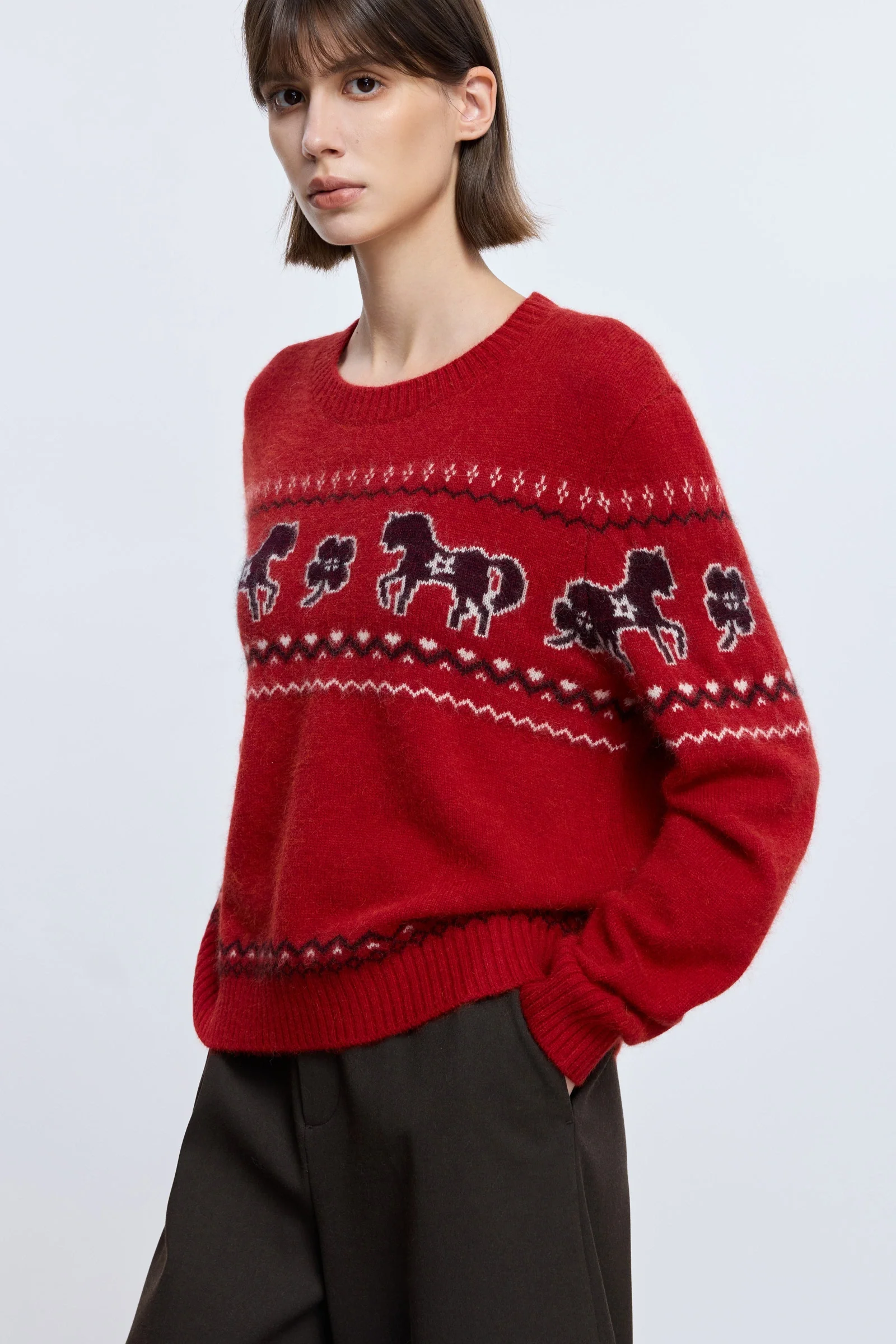 Colorblock Fair Isle Wool Sweater - Image 6