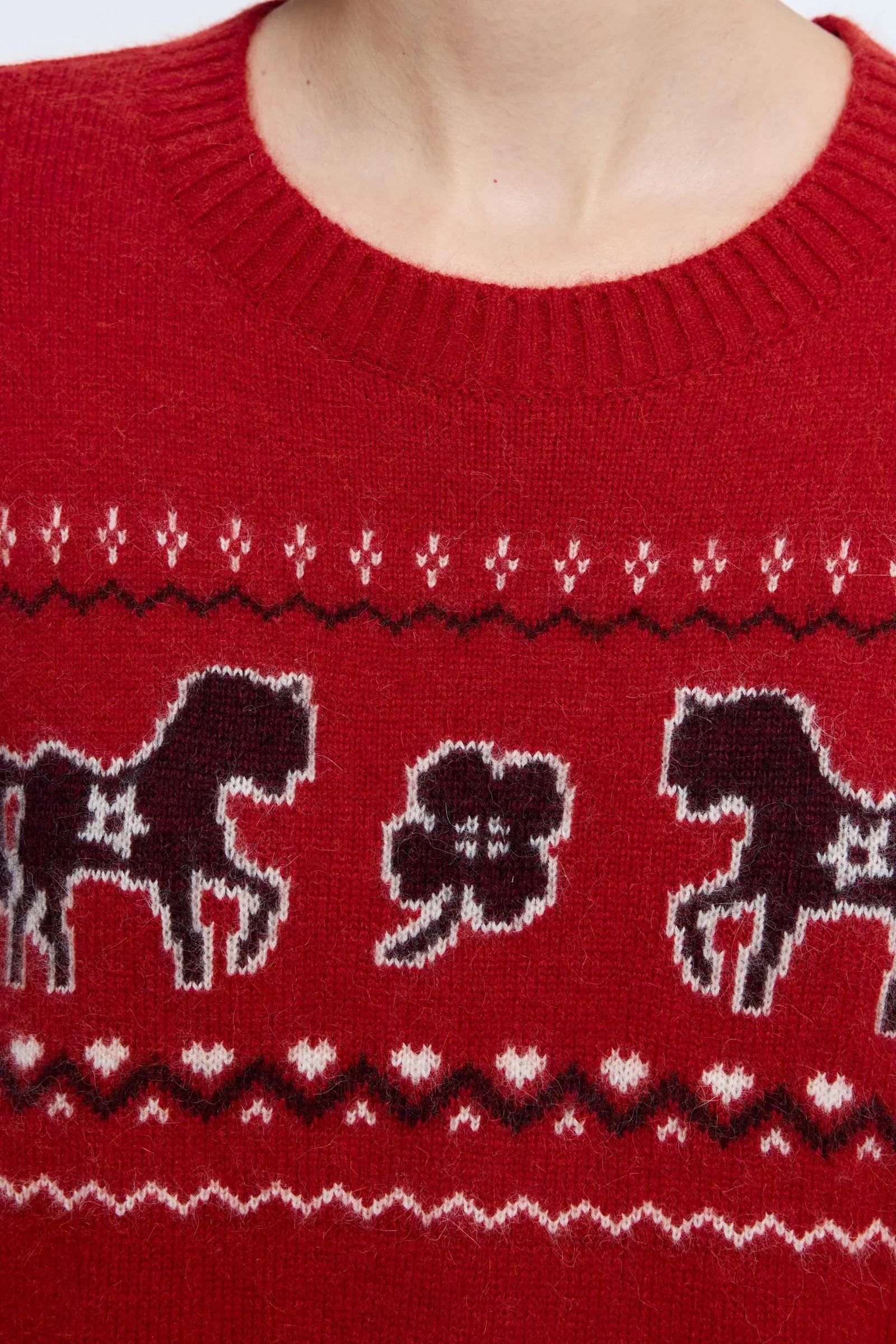 Colorblock Fair Isle Wool Sweater - Image 7