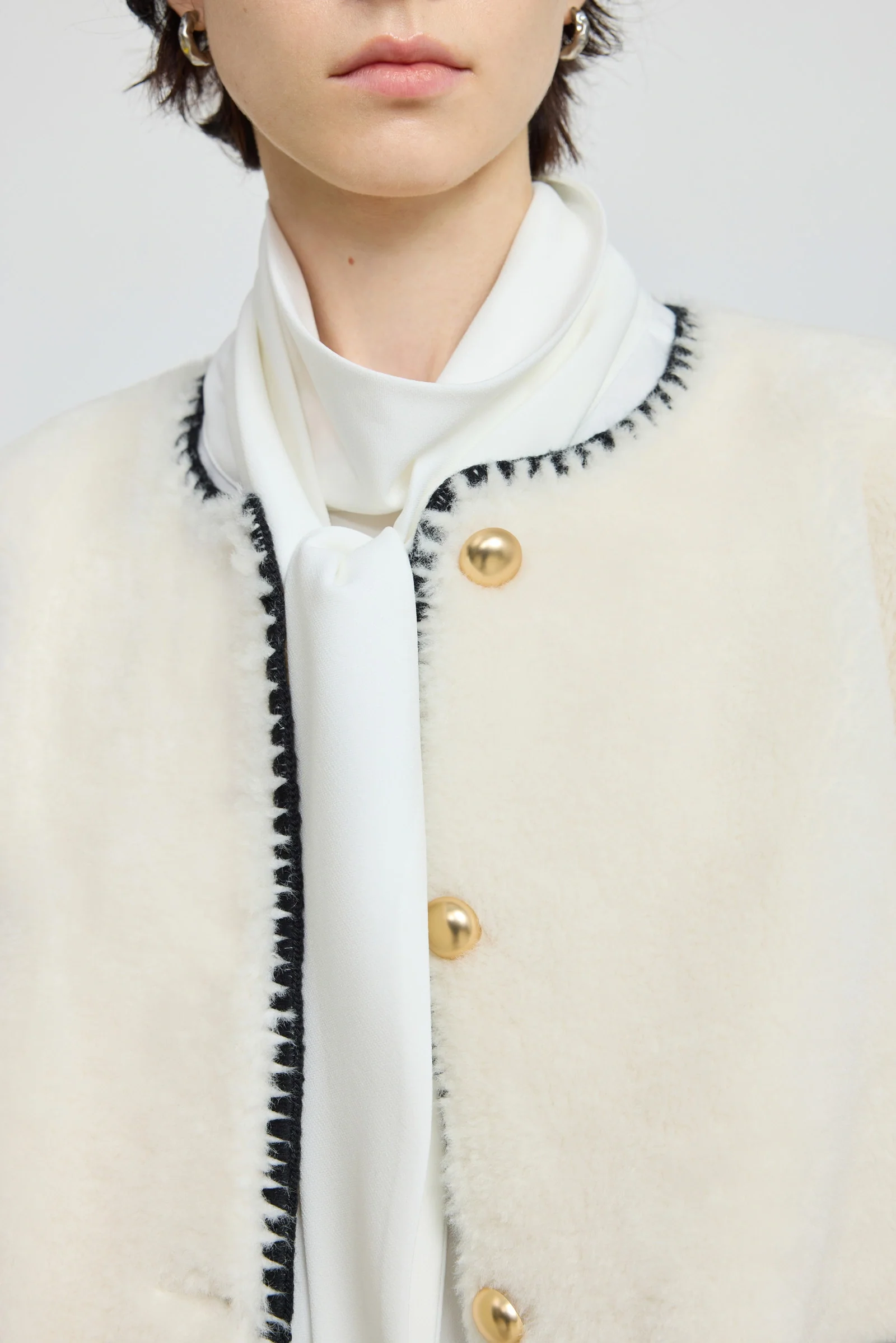 Contrast-Trim Bouclé Jacket - Image 8