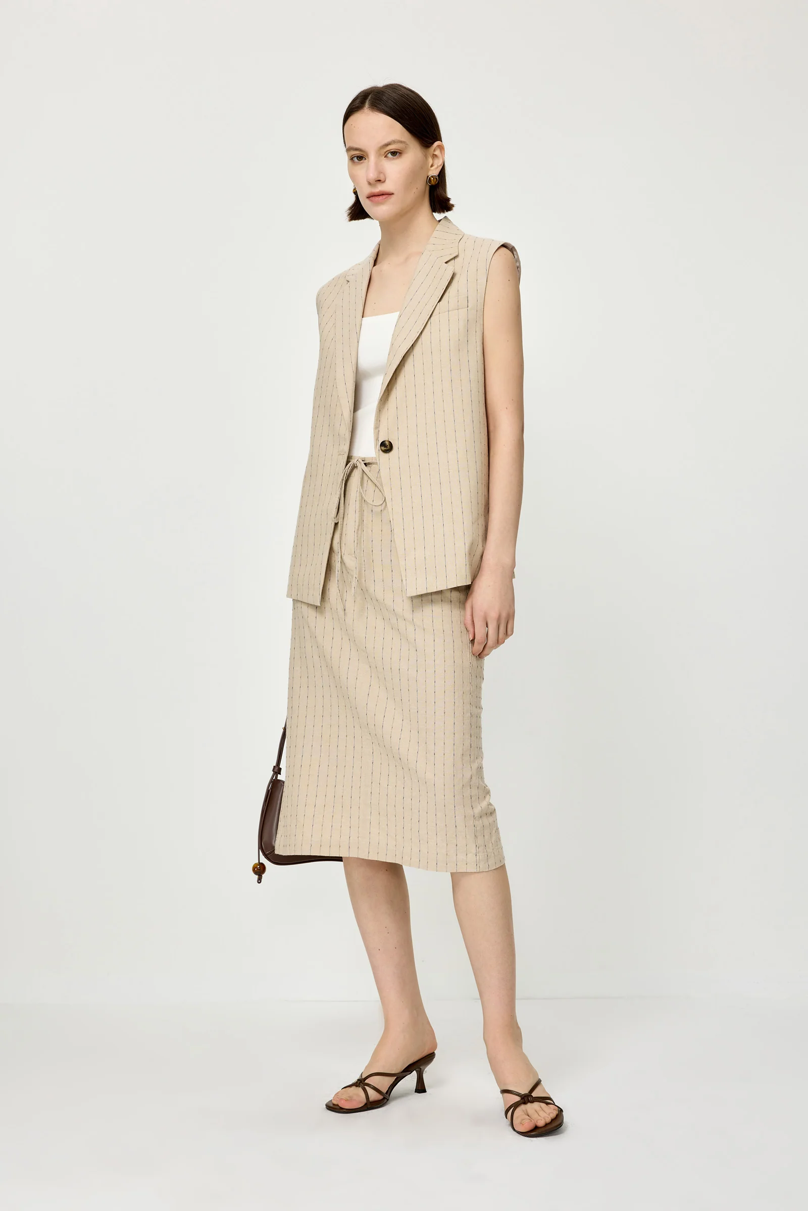 Drawstring Pencil Skirt - Image 3