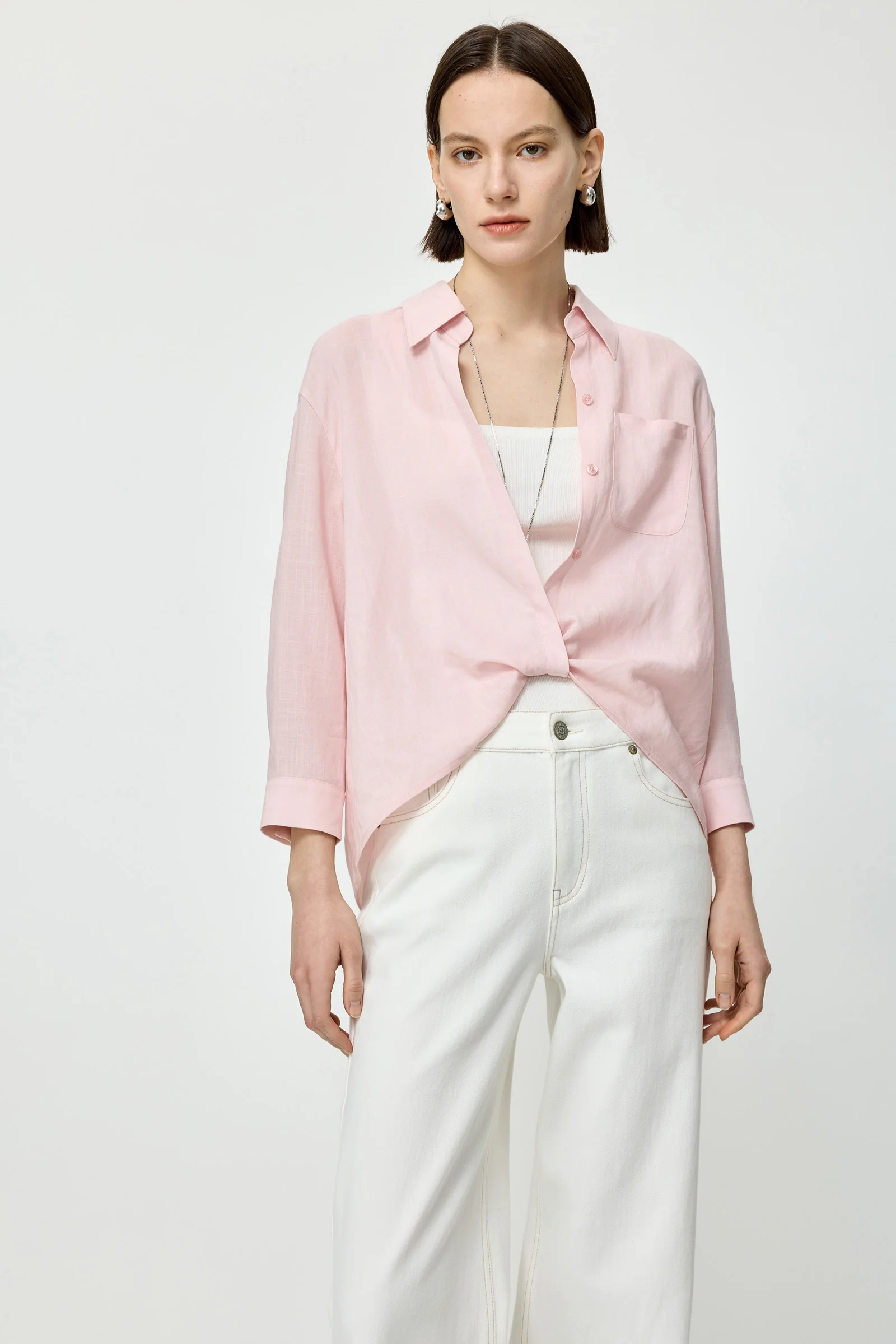 Knotted Collar Blouse - Image 4