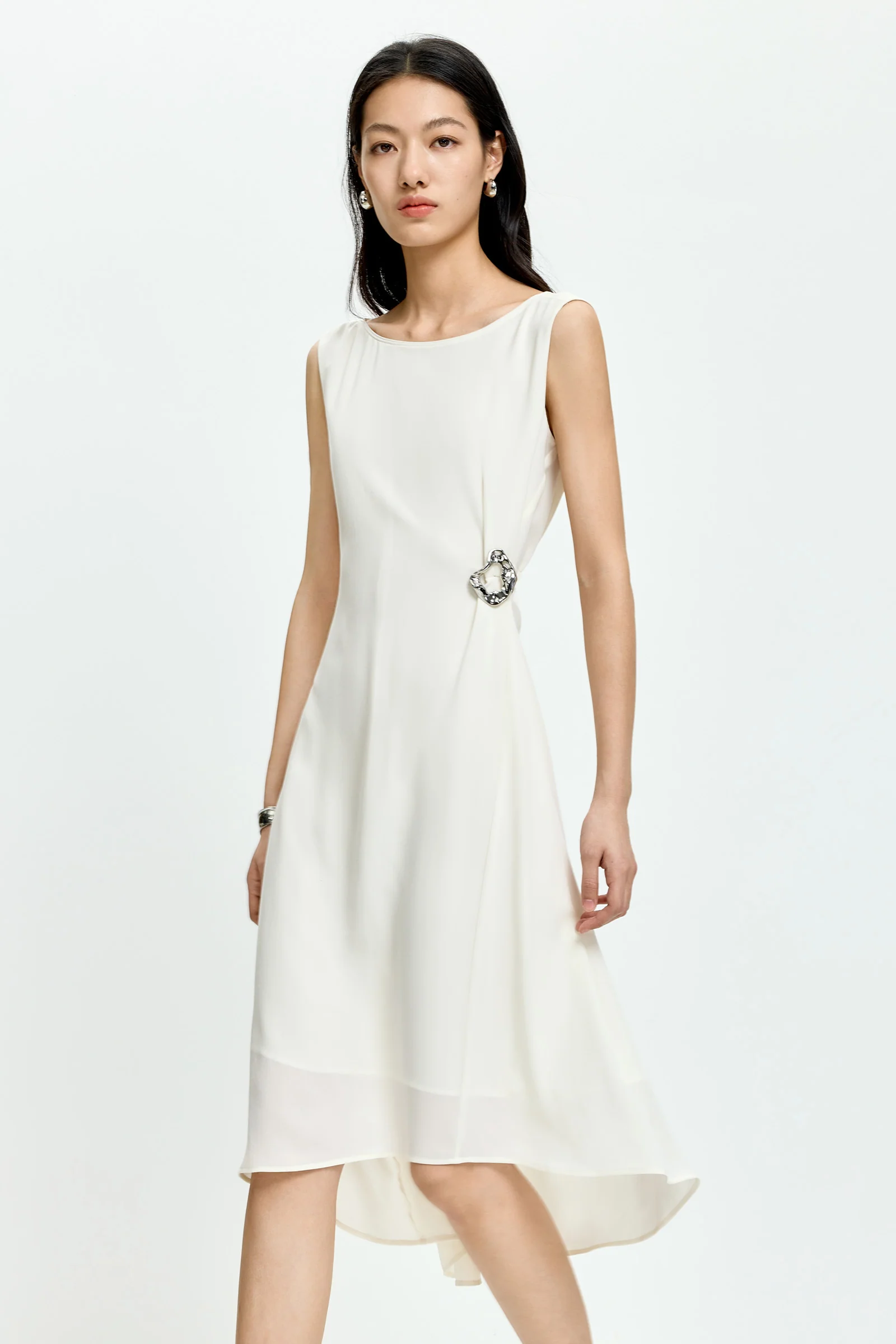 [Light Sculpt] LILY Triacetate Off-Shoulder Dress - Image 10