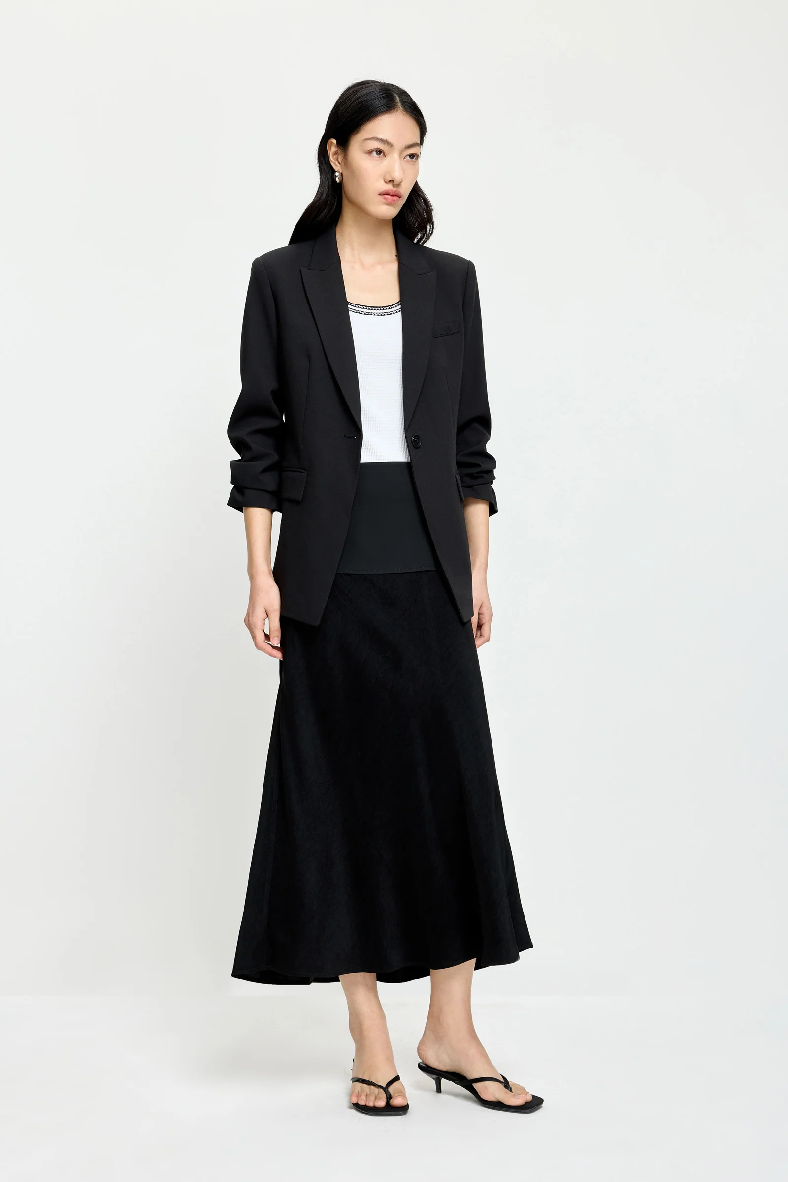 LILY 100% Acetate Layered Midi Skirt - Image 4