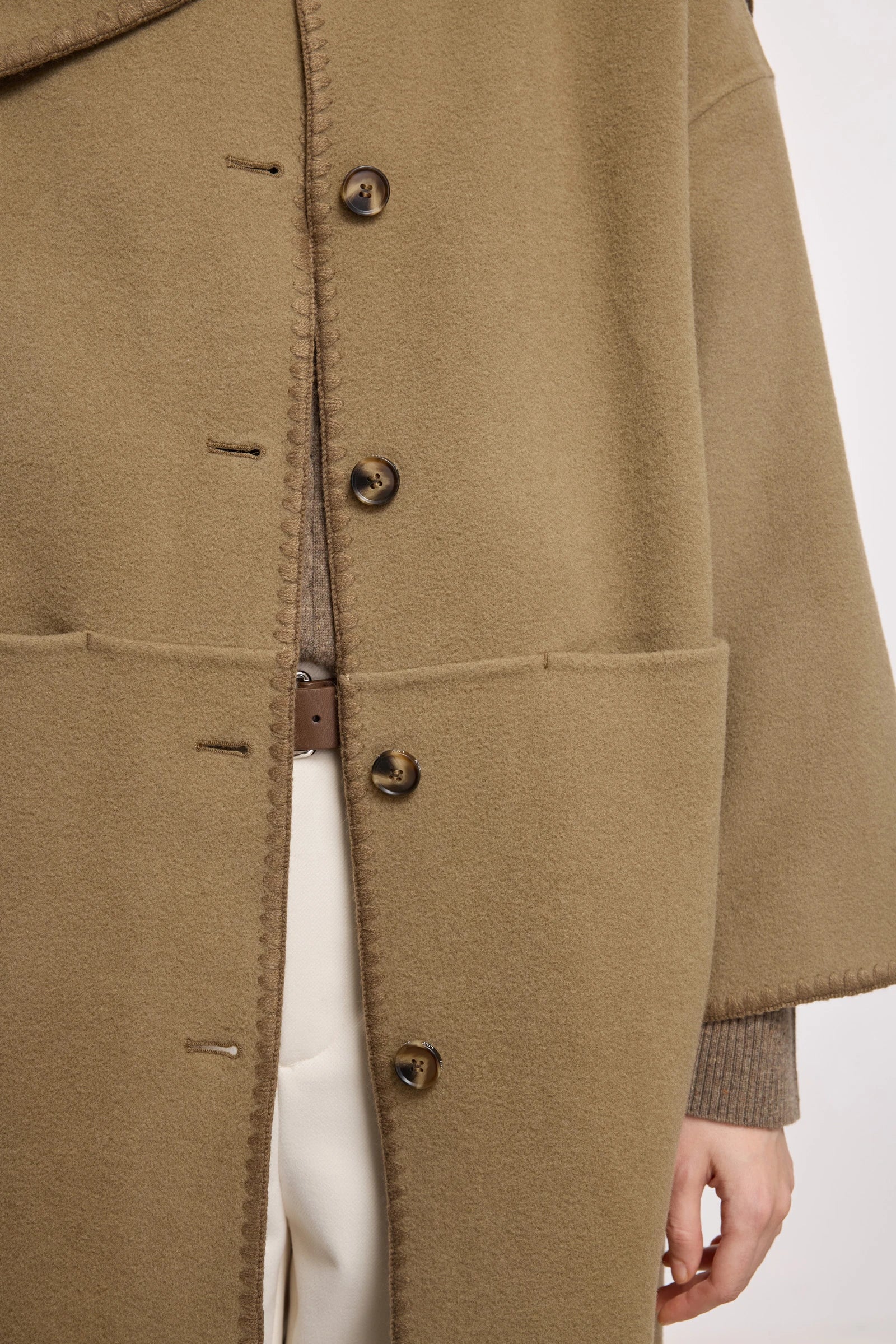 LILY 100% Wool Coat with Scarf - Image 3