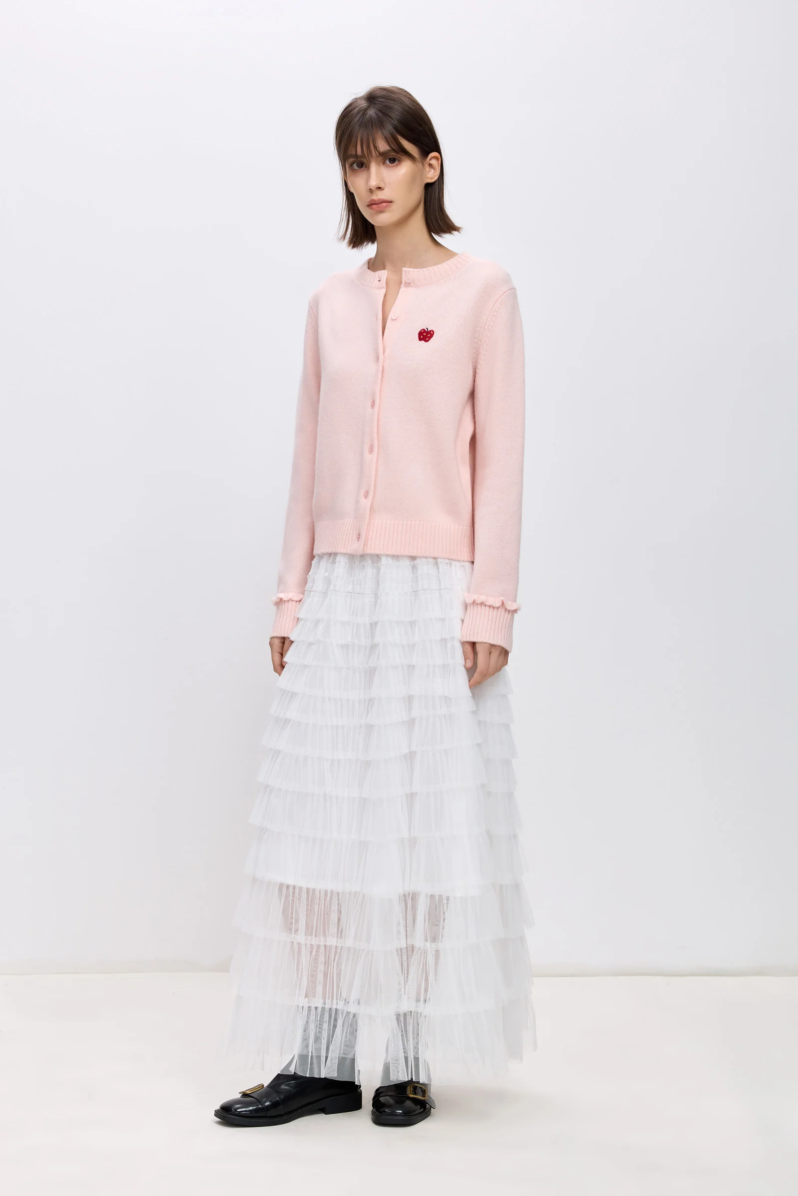 LILY 100% Wool Holiday Embroidered Cardigan - Image 3