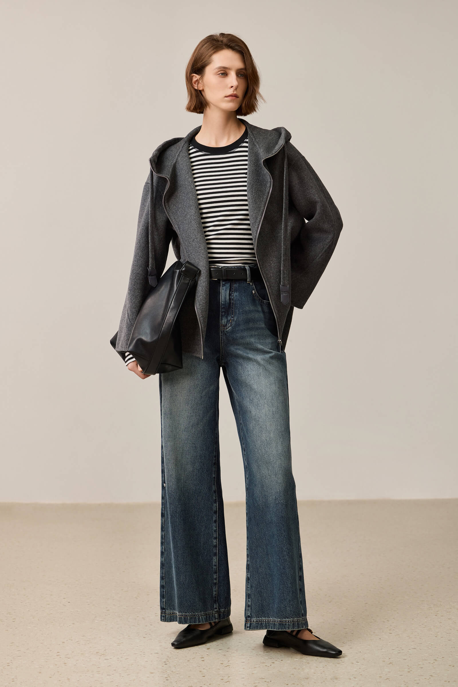 LILY 100% Wool Hooded Double-Faced Coat - Image 3