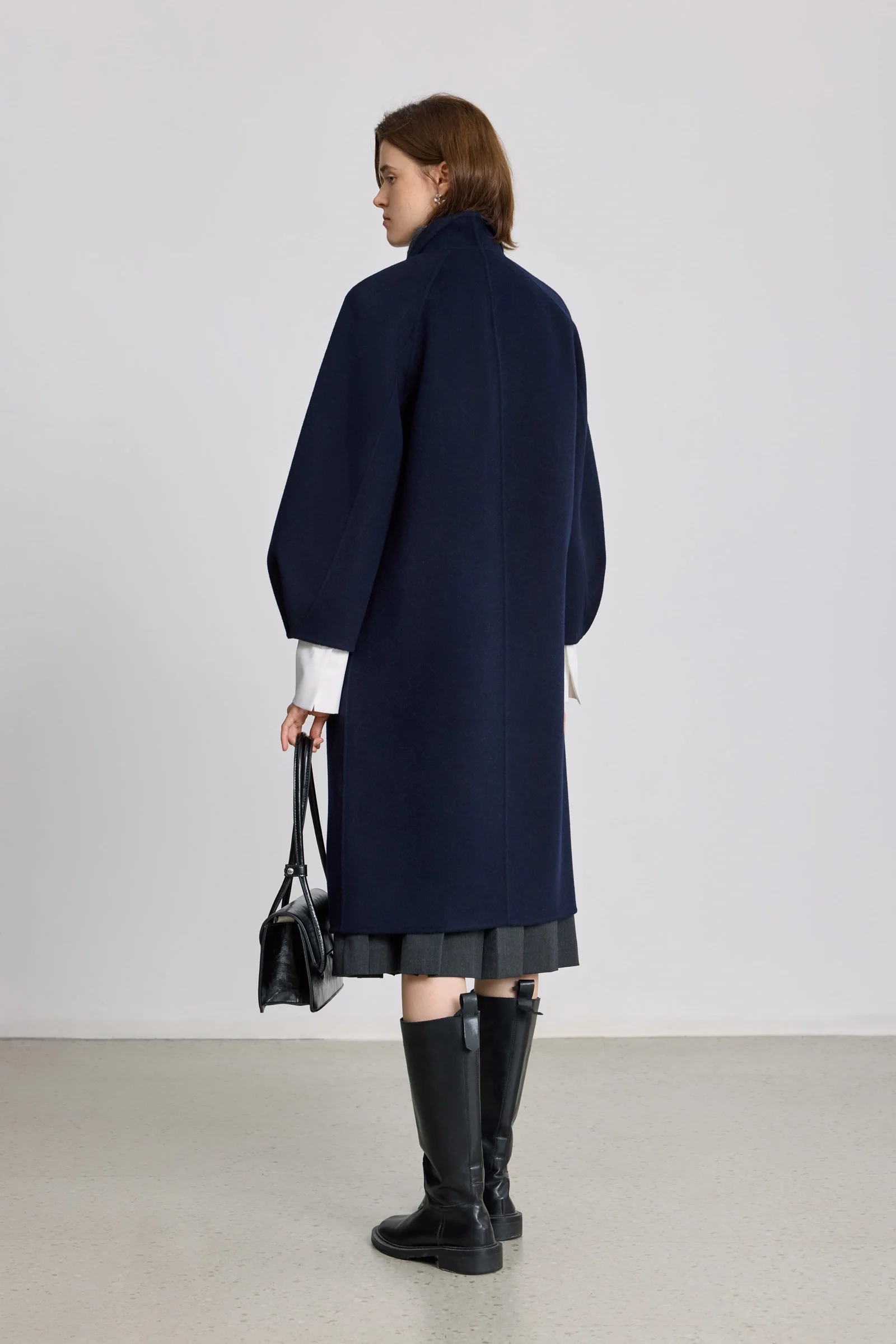 LILY 100% Wool Stand Collar Coat - Image 3