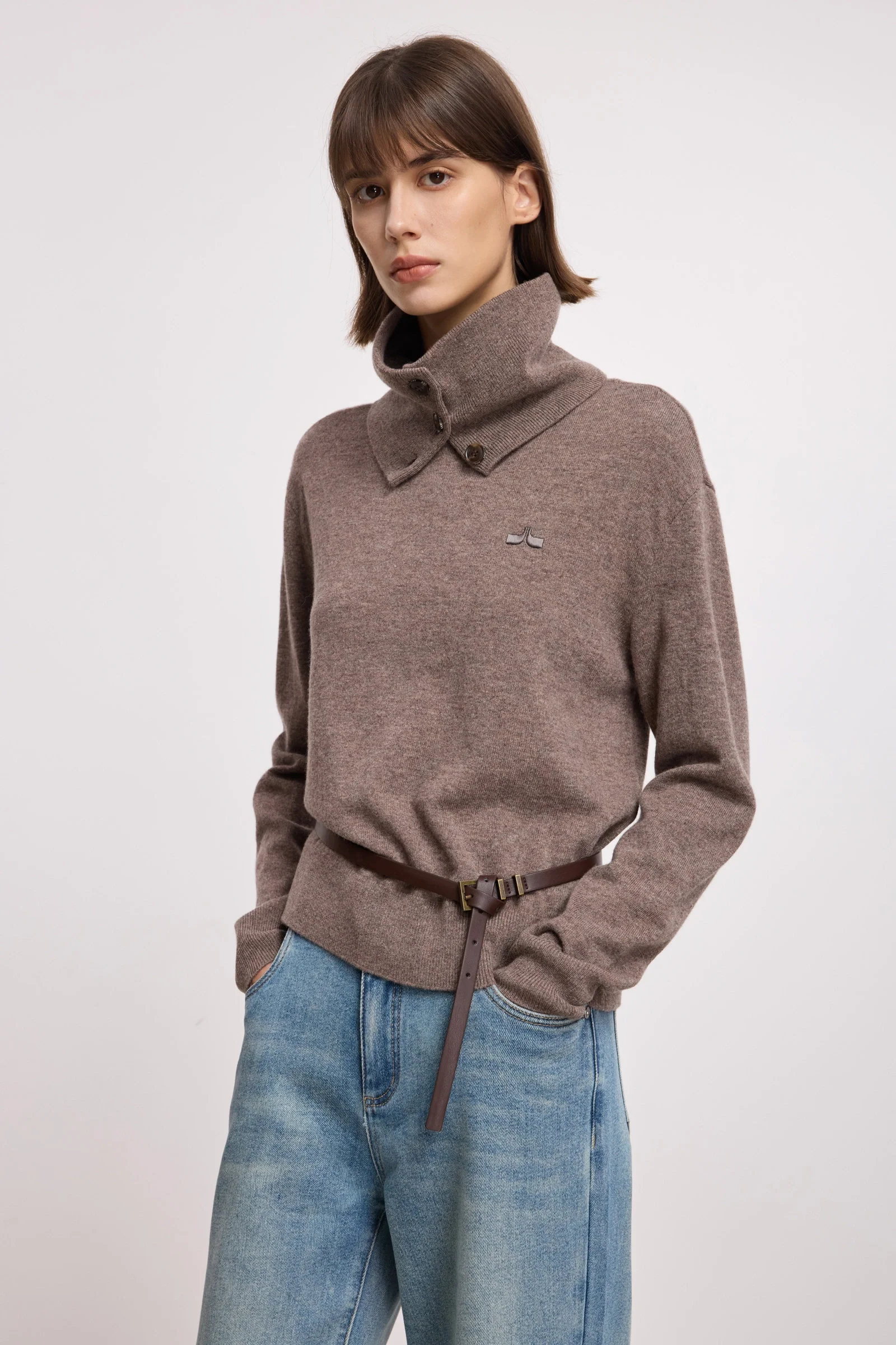 LILY 100% Wool Sweater with Scarf - Image 5