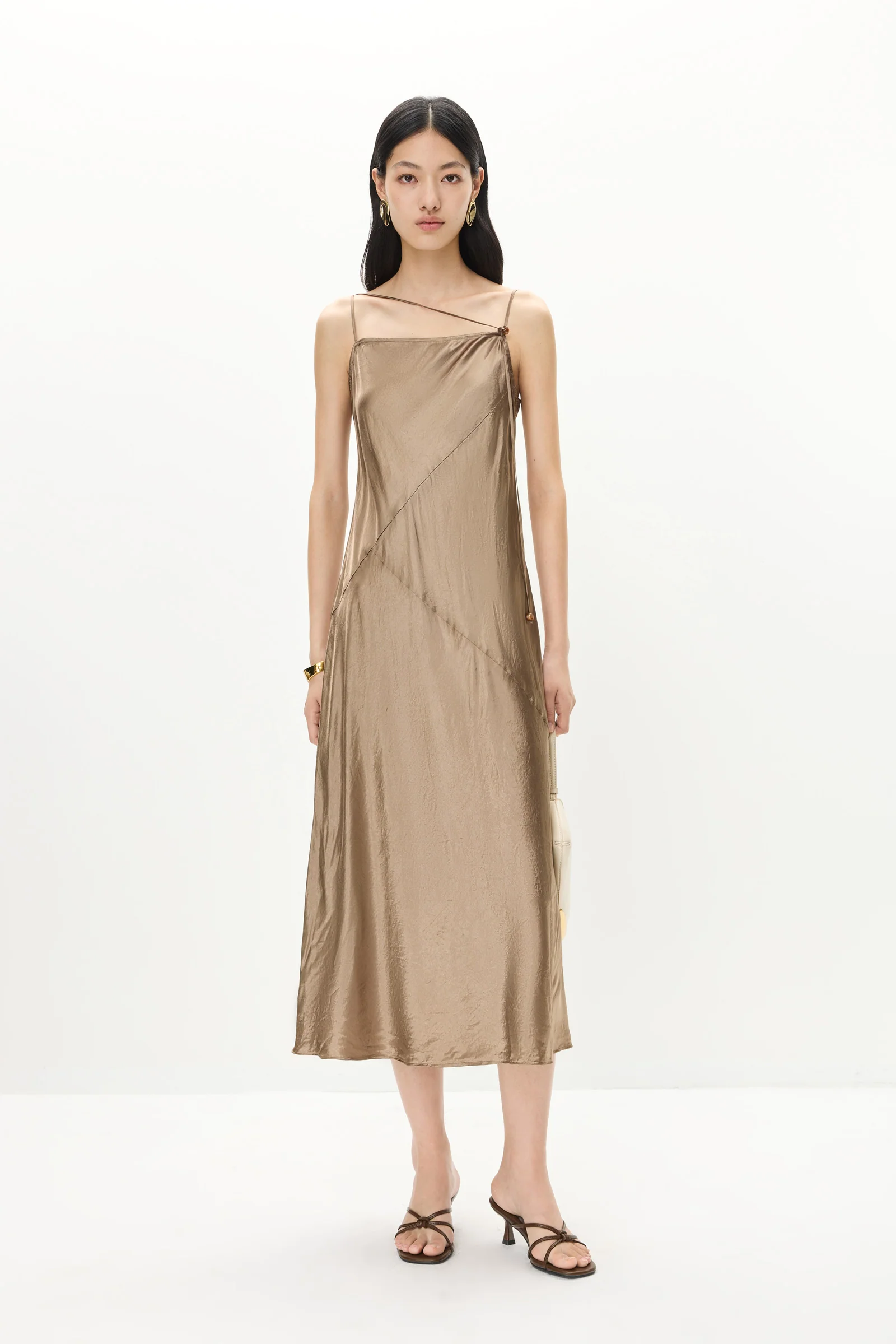 LILY Acetate Bias-Cut Tie-Strap Dress - Image 2