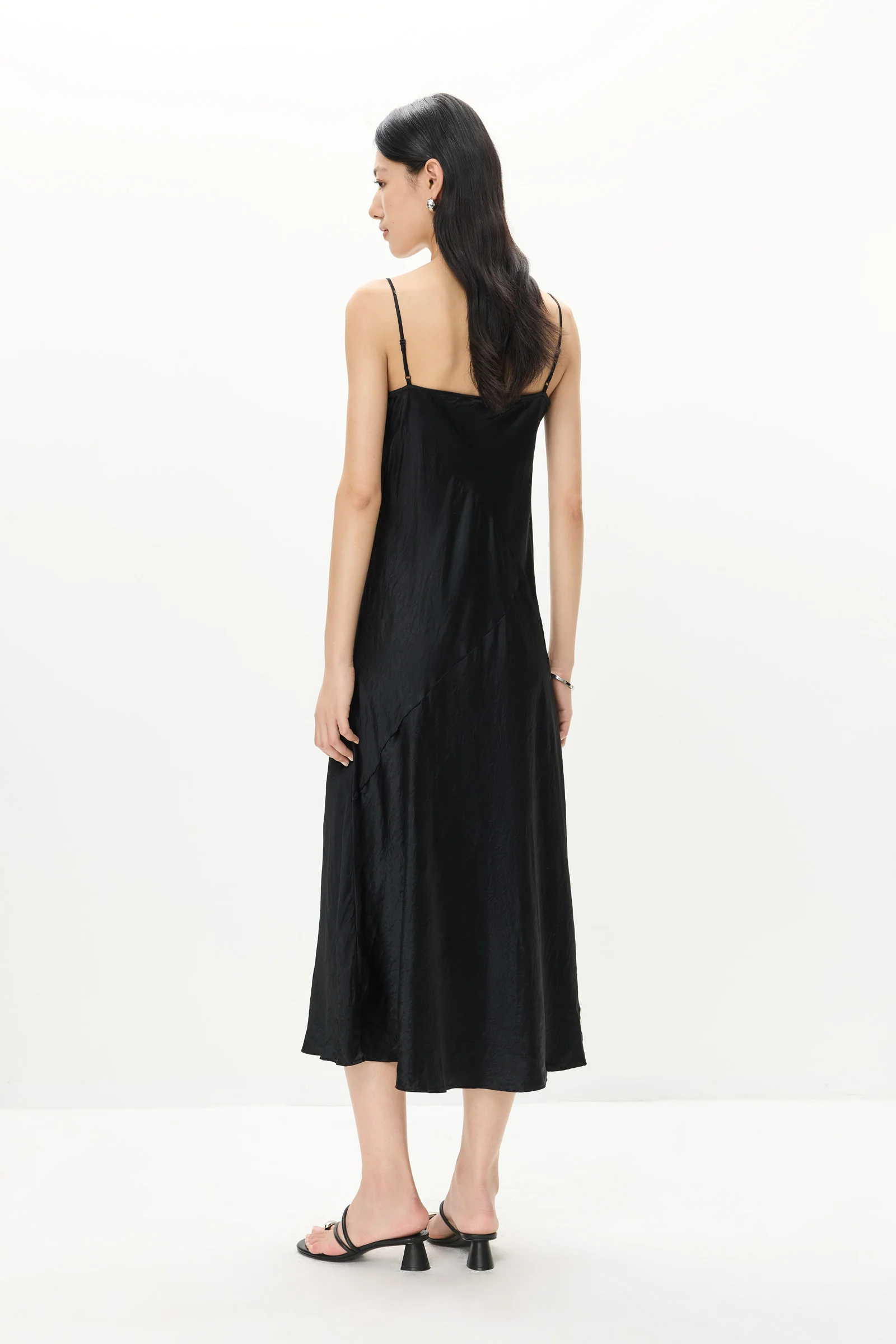 LILY Acetate Bias-Cut Tie-Strap Dress - Image 9