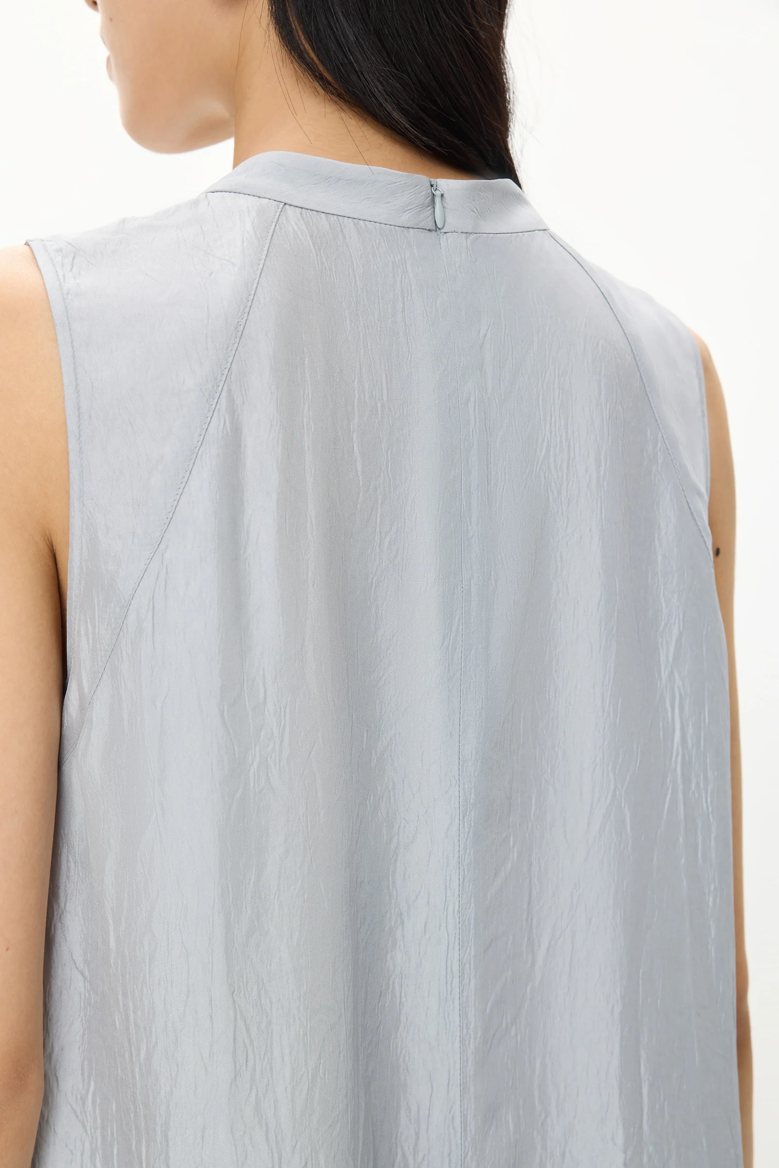 LILY Acetate Stand-Collar Blouse - Image 7