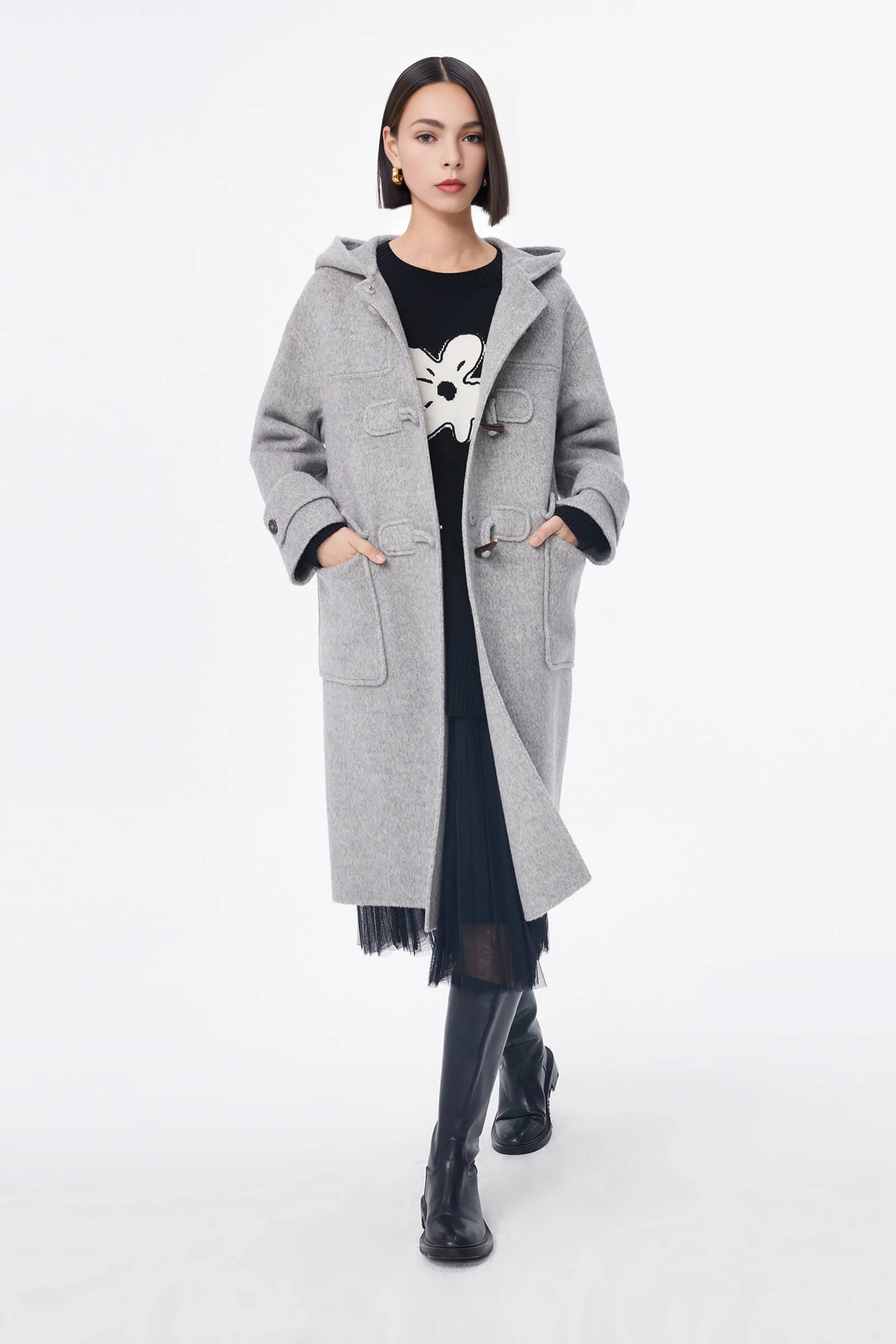 LILY Age-Reducing Hooded Woolen Coat - Image 10