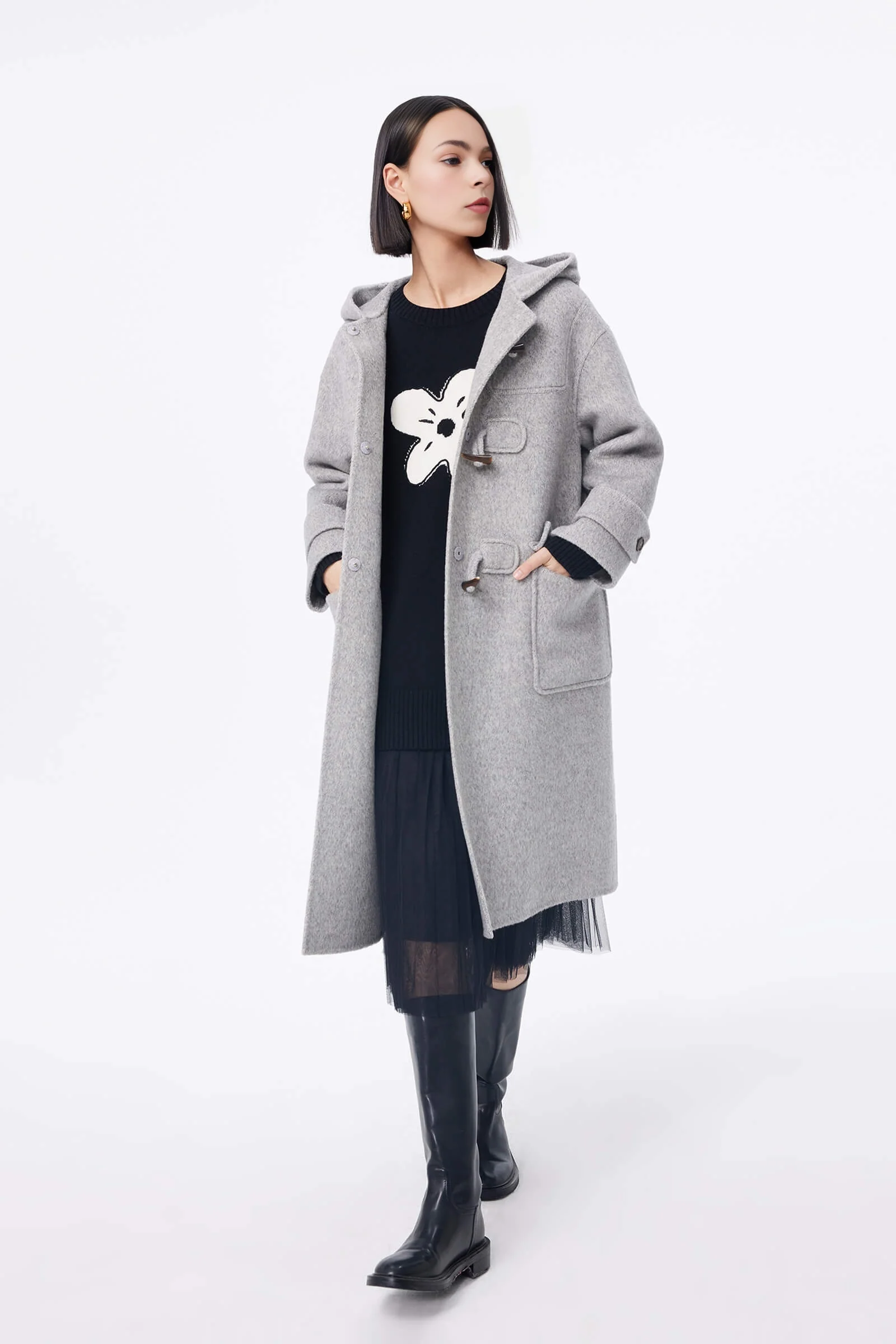 LILY Age-Reducing Hooded Woolen Coat - Image 12