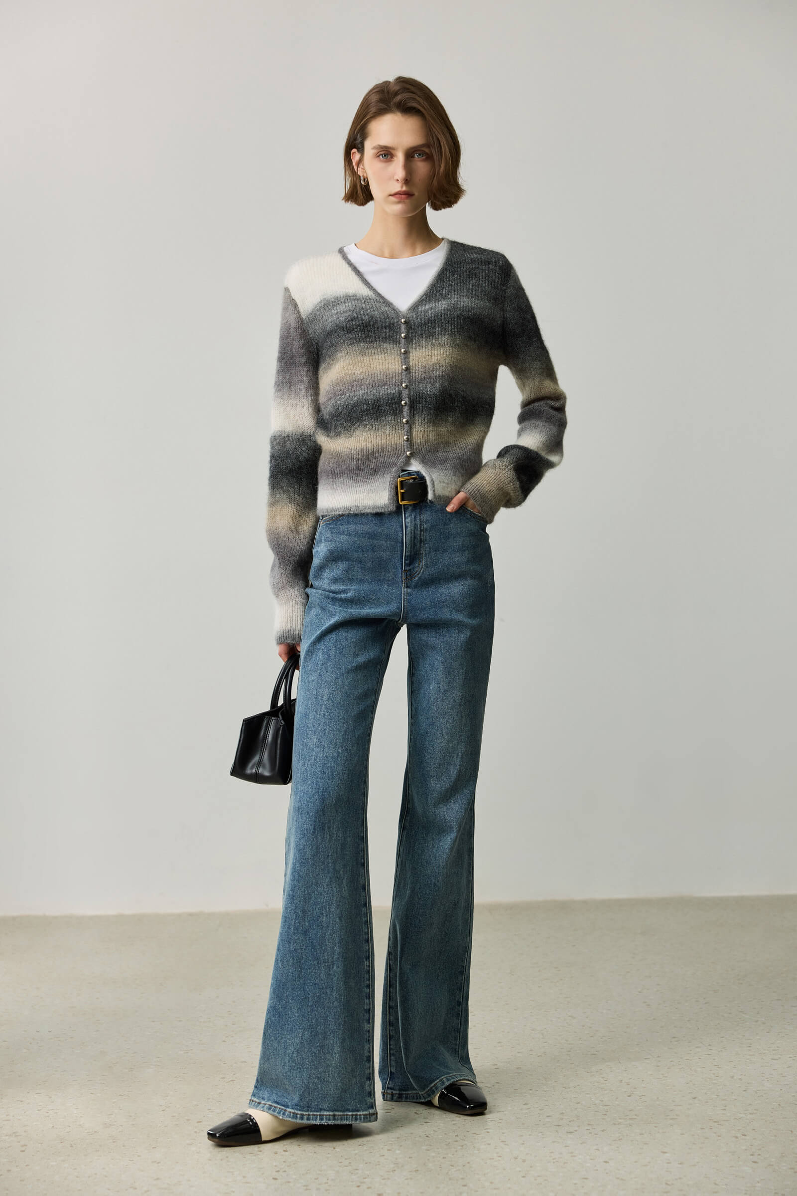 LILY Alpaca-Blend Striped Knit Cardigan - Image 10
