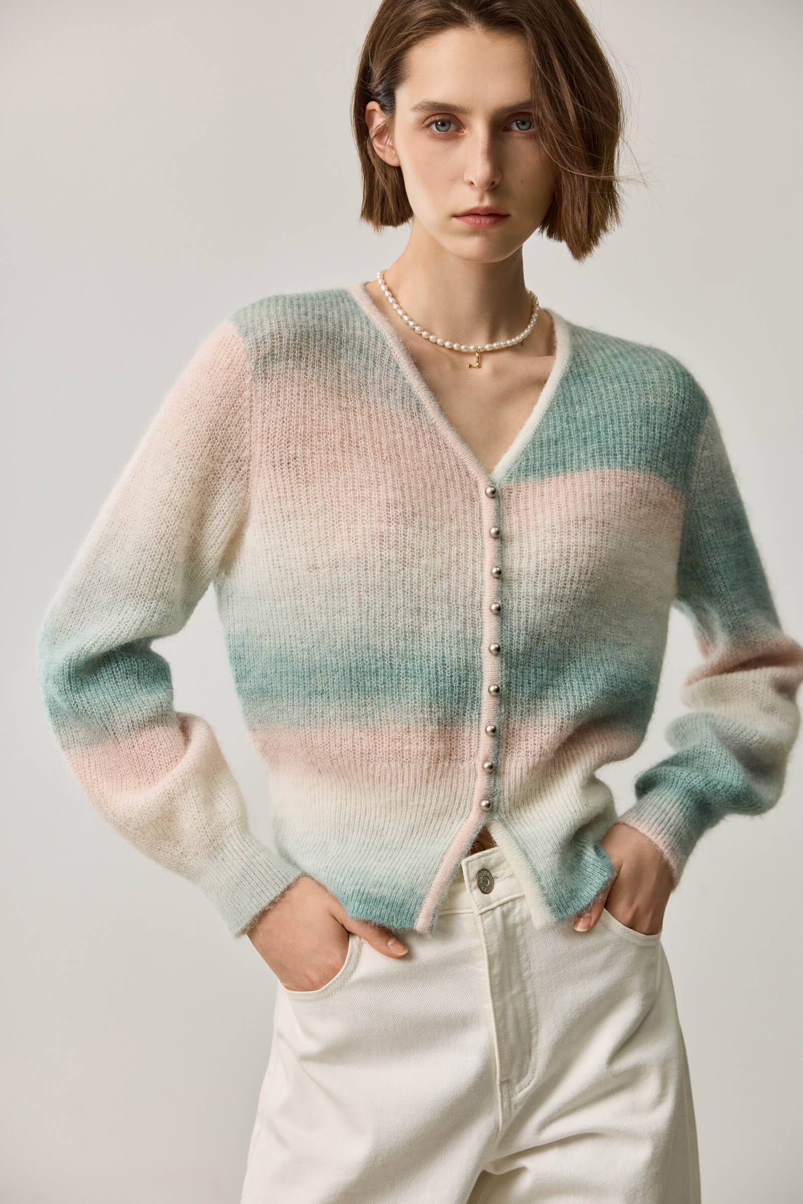LILY Alpaca-Blend Striped Knit Cardigan - Image 6
