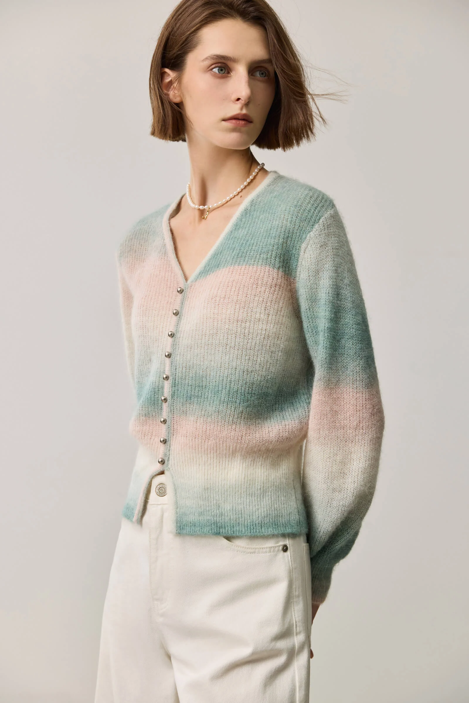 LILY Alpaca-Blend Striped Knit Cardigan - Image 8