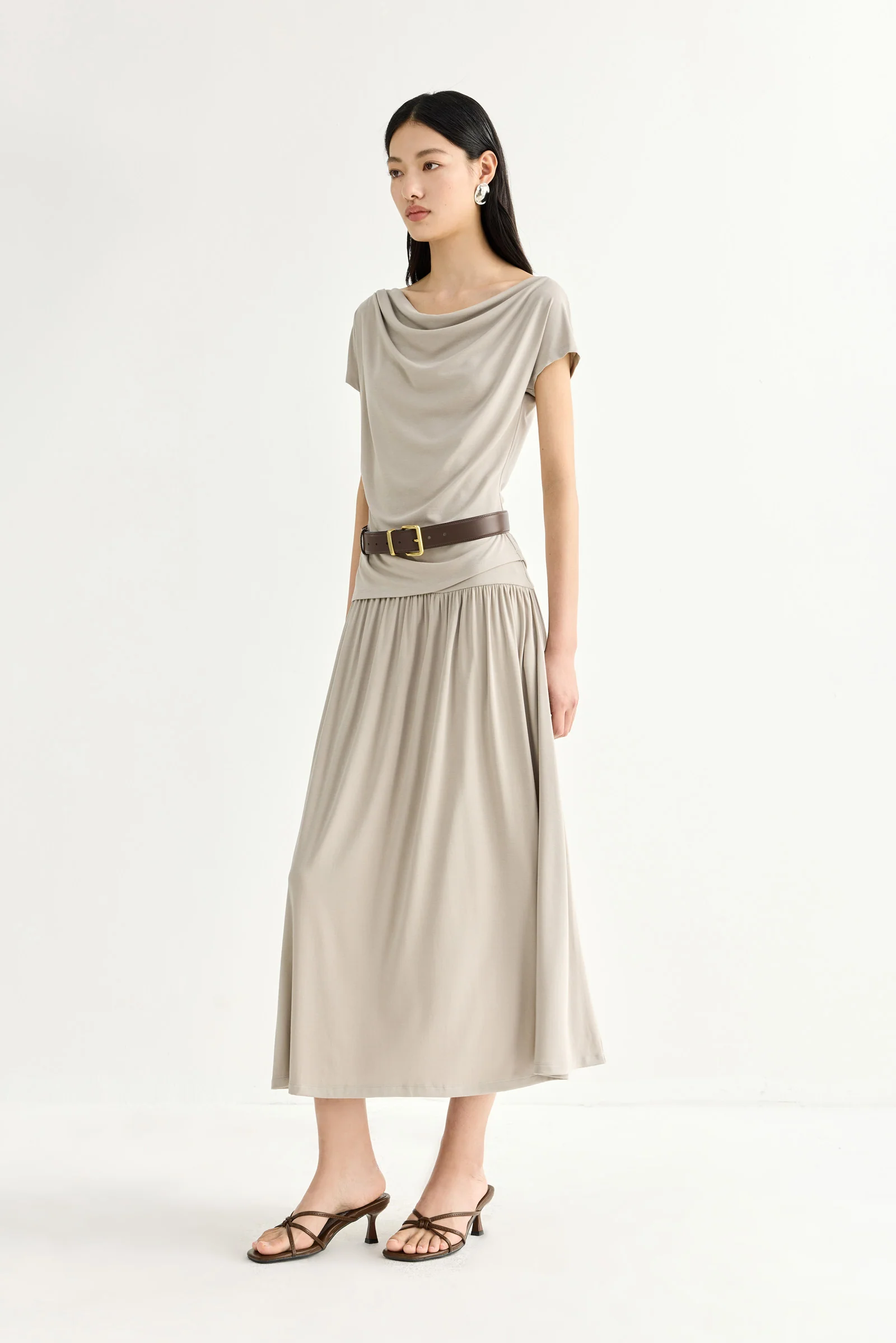 LILY Asymmetric Cowl Neck Tee - Image 3