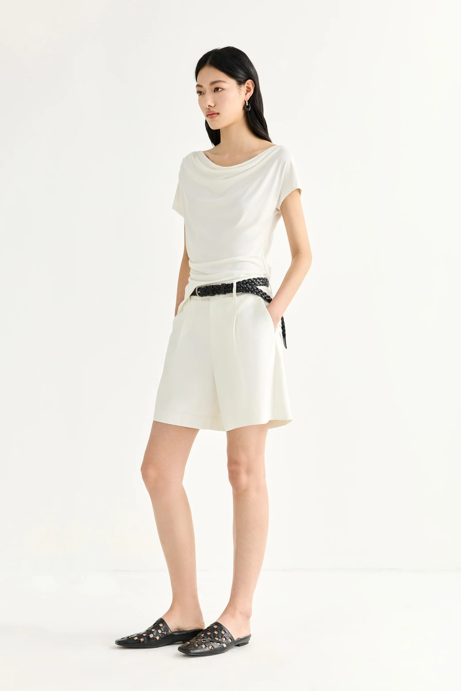 LILY Asymmetric Cowl Neck Tee - Image 9