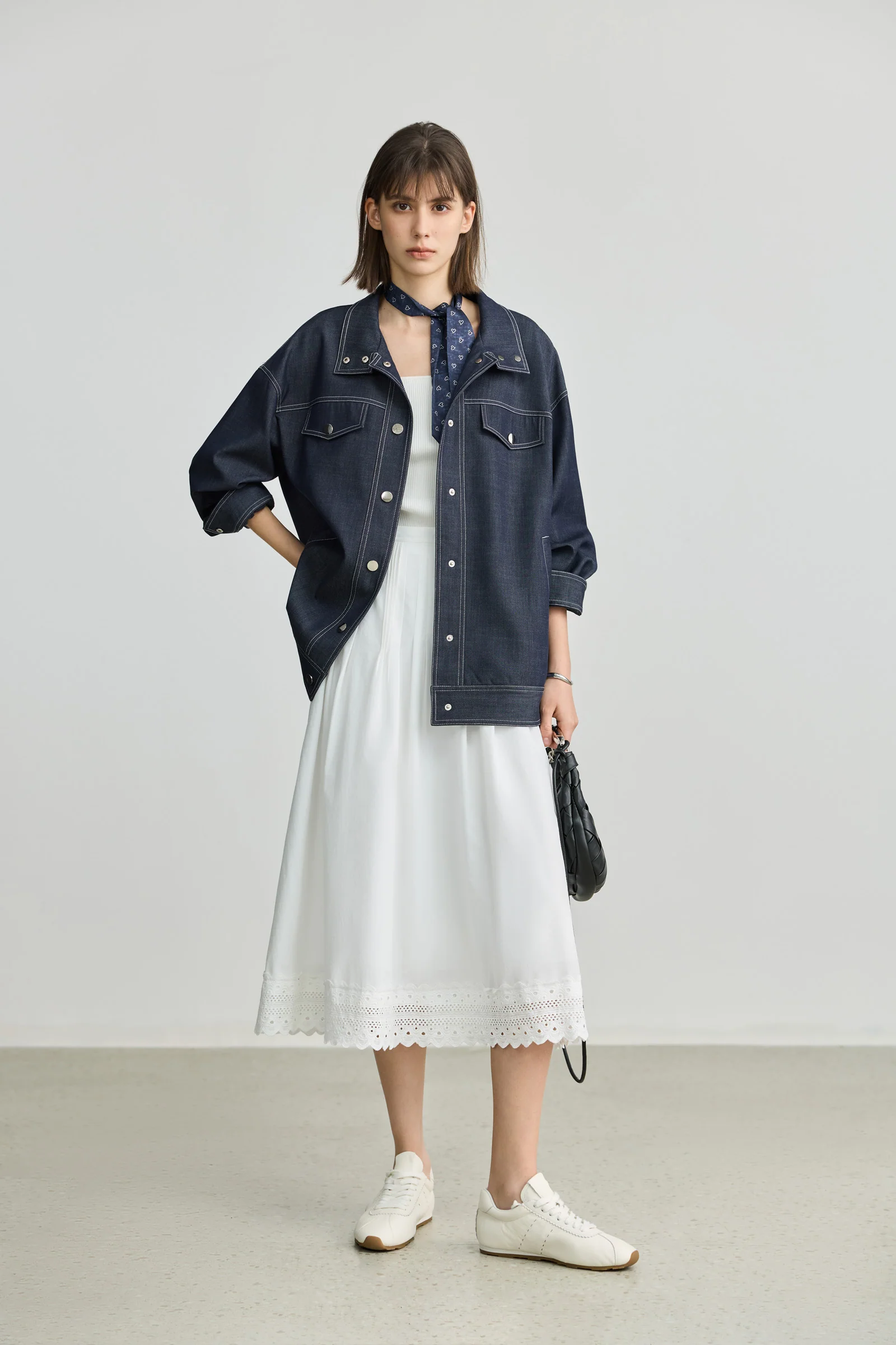 LILY Asymmetric Lightweight White Skirt - Image 3
