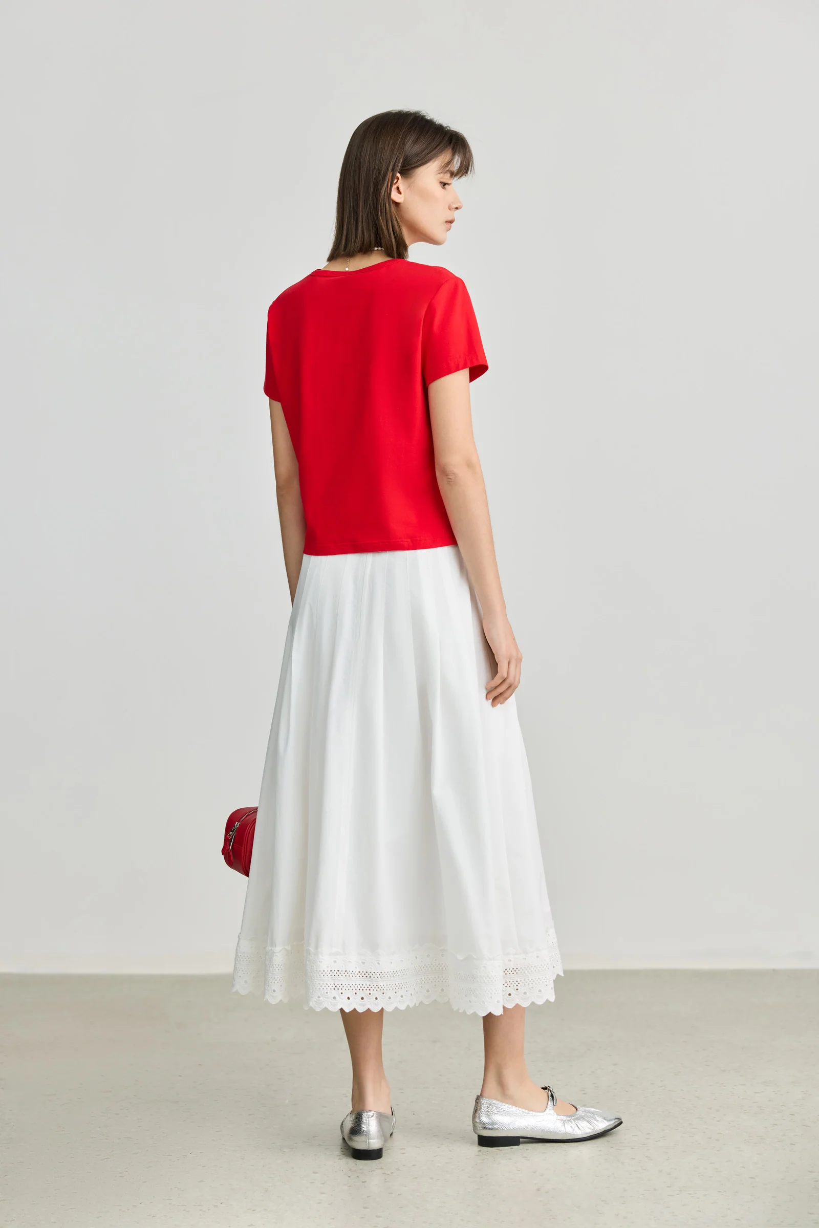 LILY Asymmetric Lightweight White Skirt - Image 4