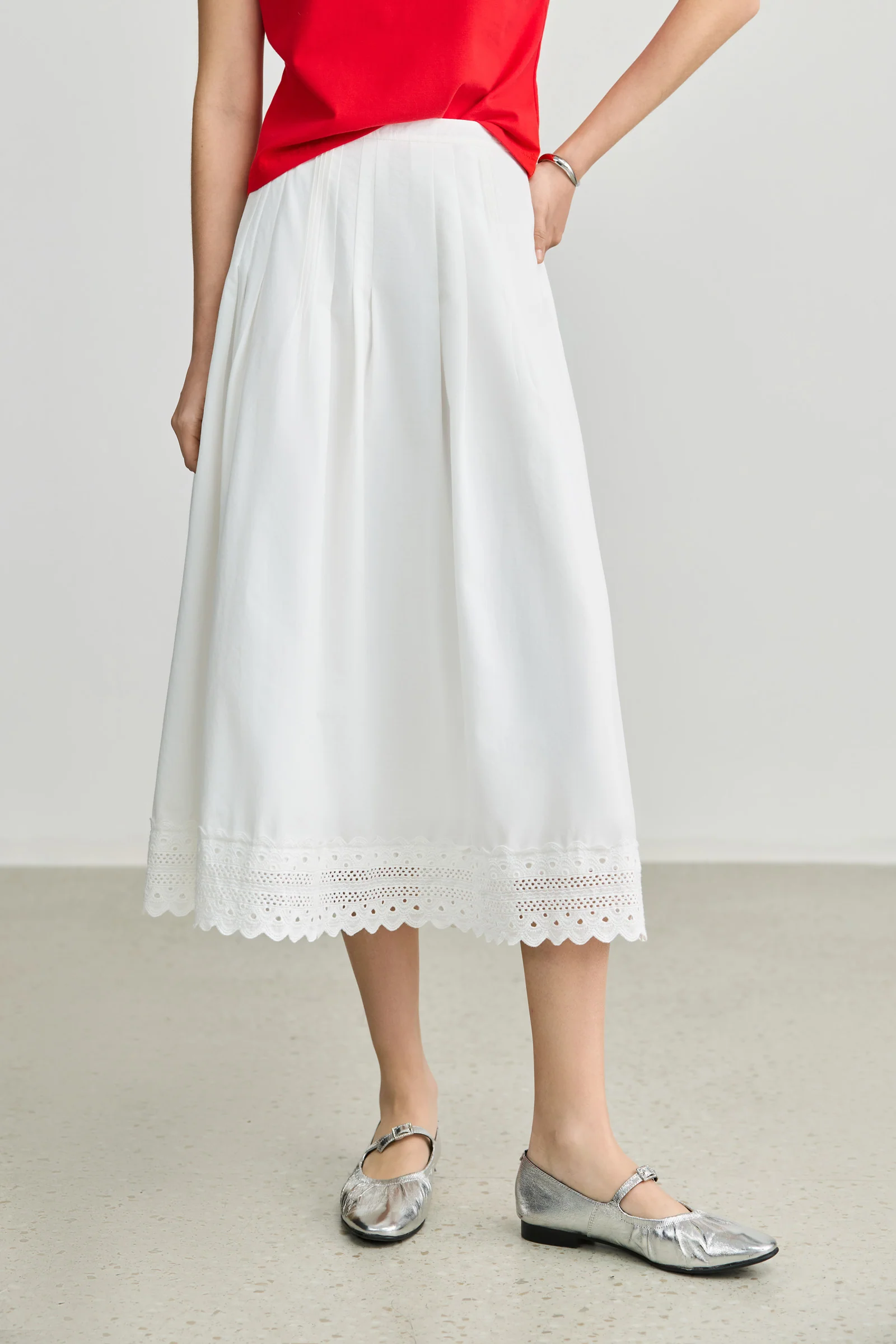 LILY Asymmetric Lightweight White Skirt - Image 5
