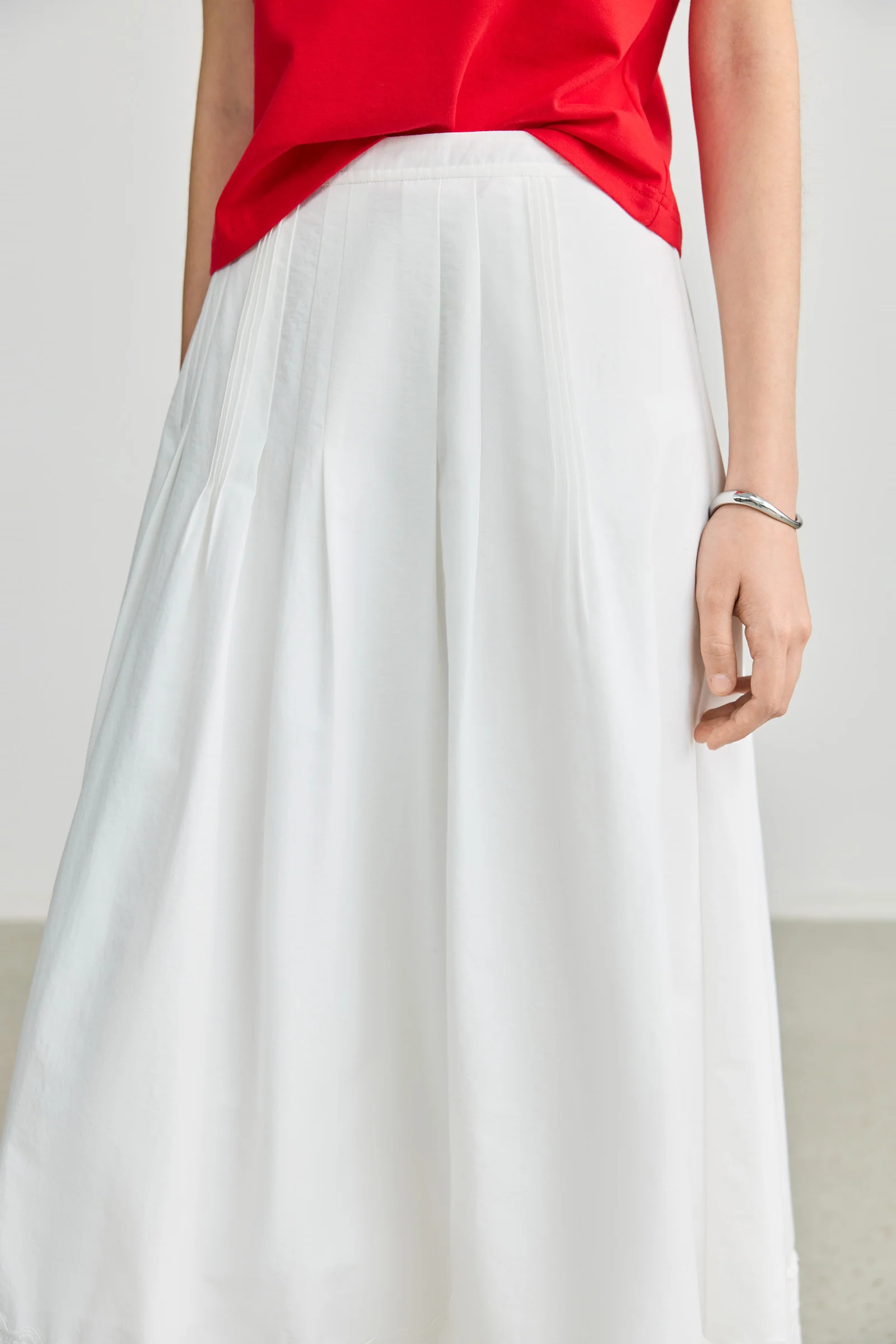 LILY Asymmetric Lightweight White Skirt - Image 7
