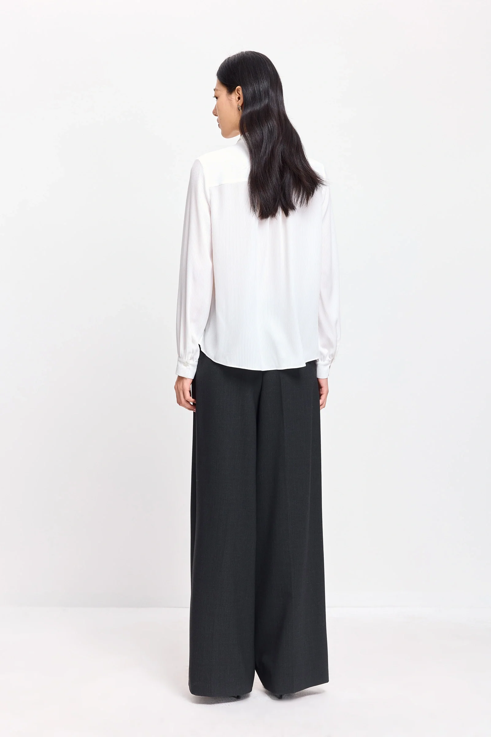 LILY Asymmetric Striped Chiffon Blouse - Image 11