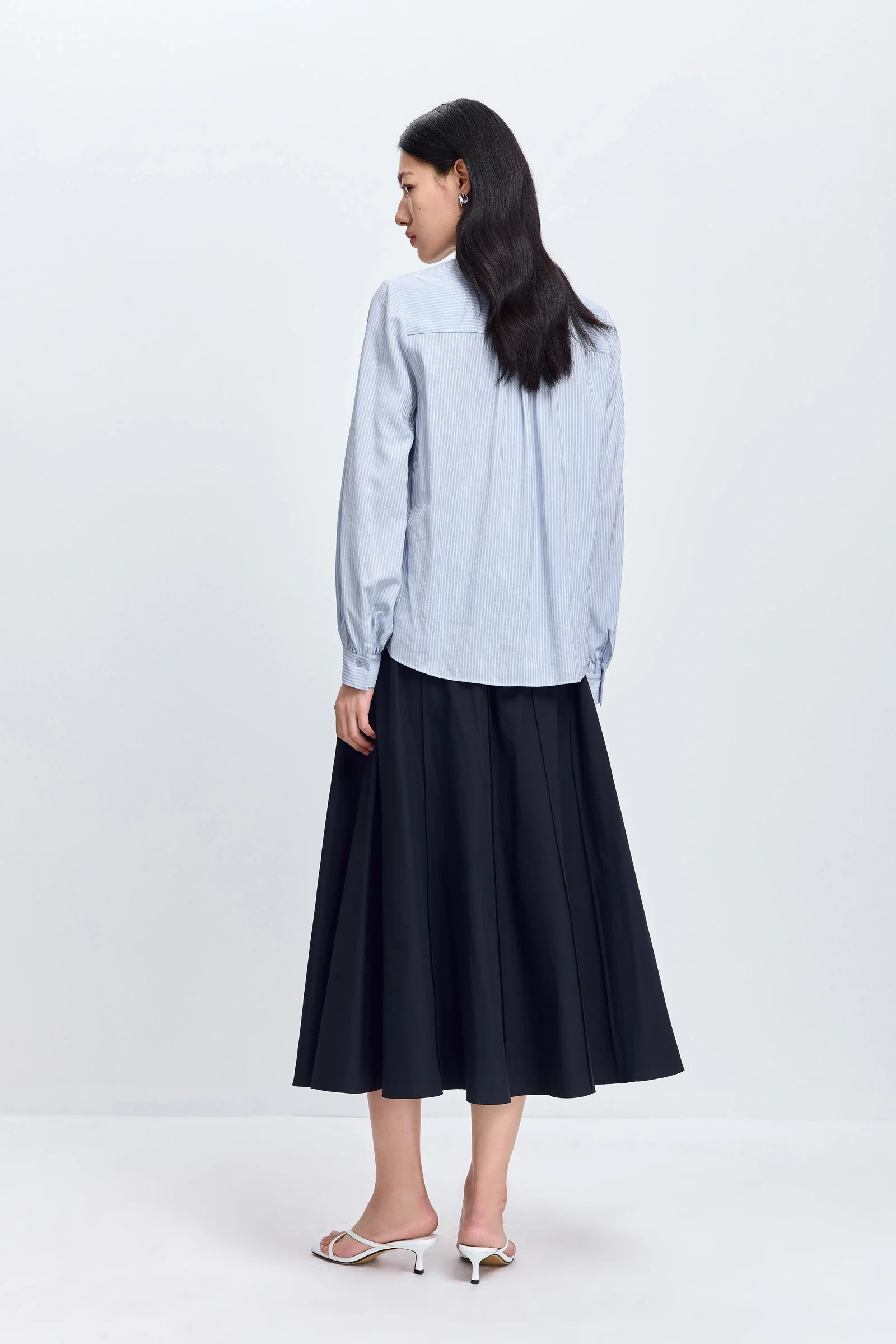 LILY Asymmetric Striped Chiffon Blouse - Image 3