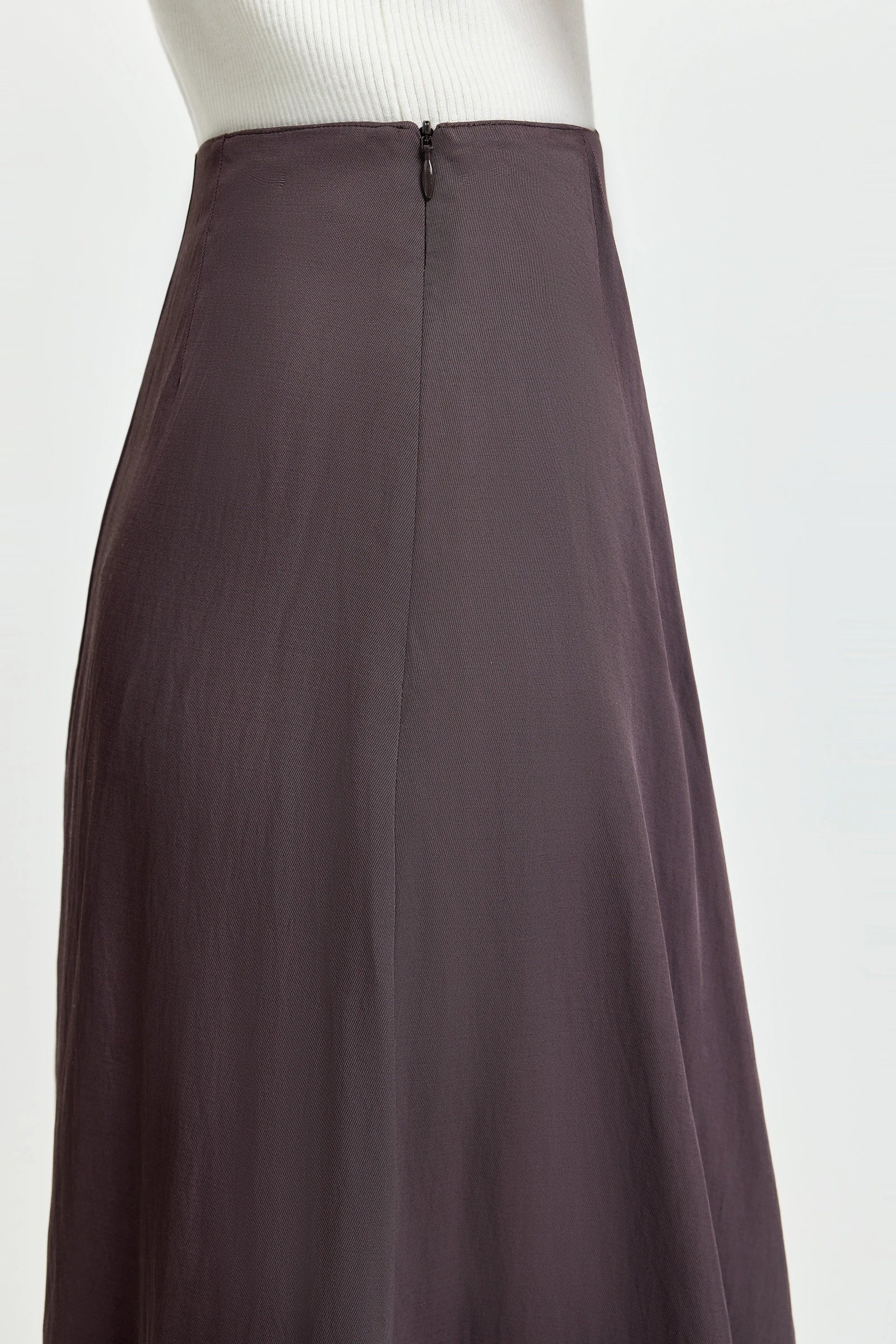 LILY Asymmetric Wool-Blend A-Line Skirt - Image 7