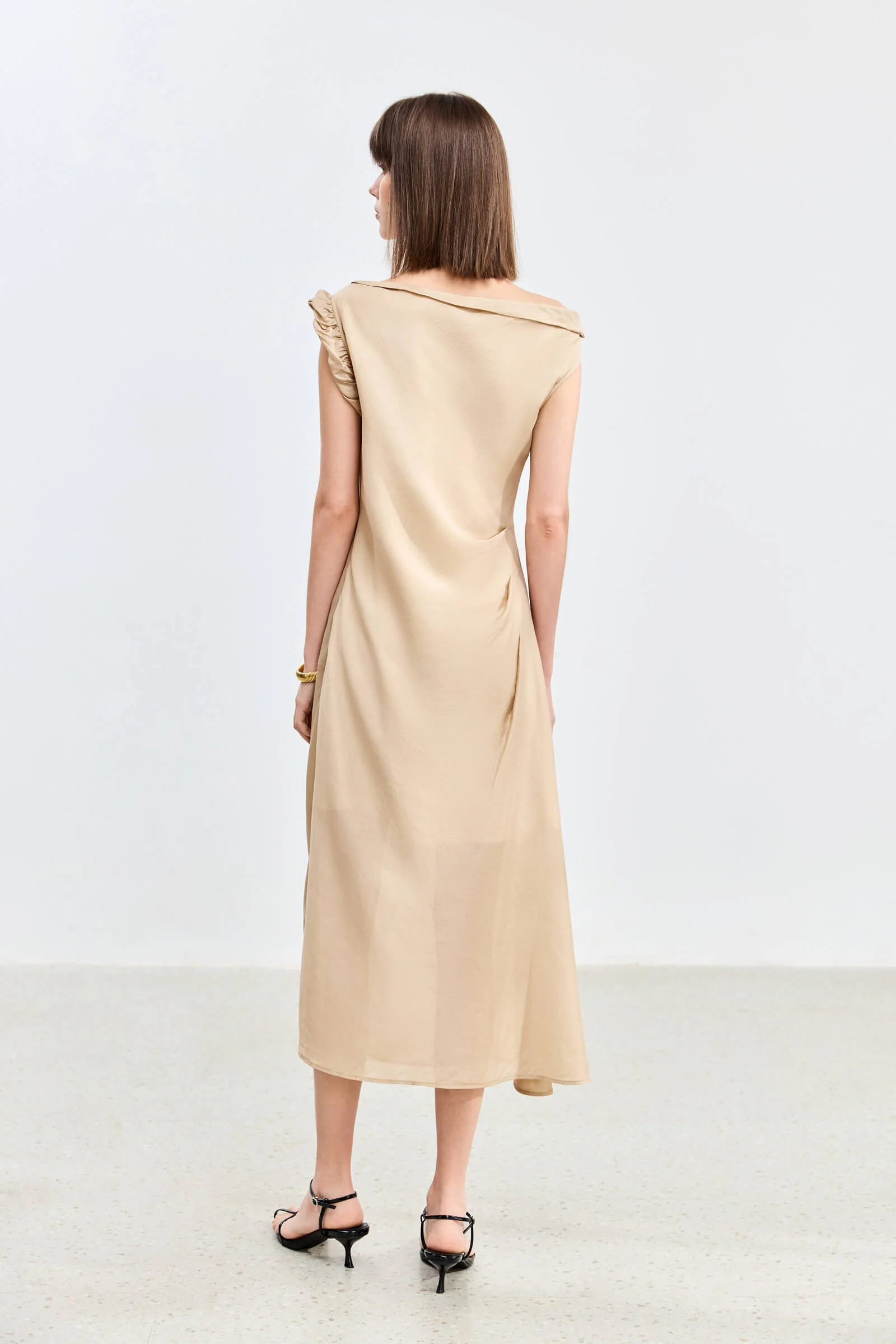 LILY Asymmetrical Design Acetic Acid Silk Dress - Image 18