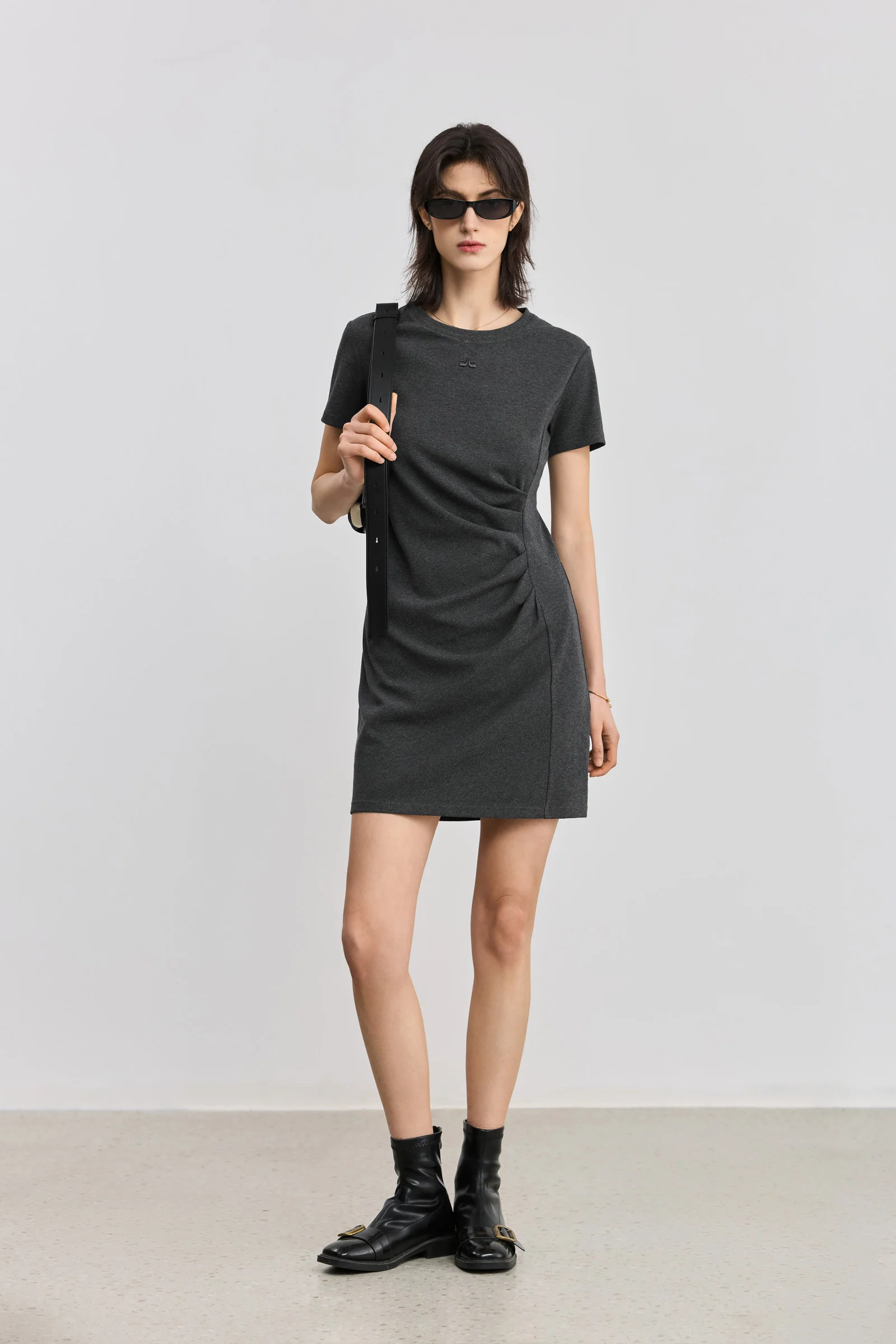 LILY Asymmetrical Waist T-Shirt Dress - Image 2