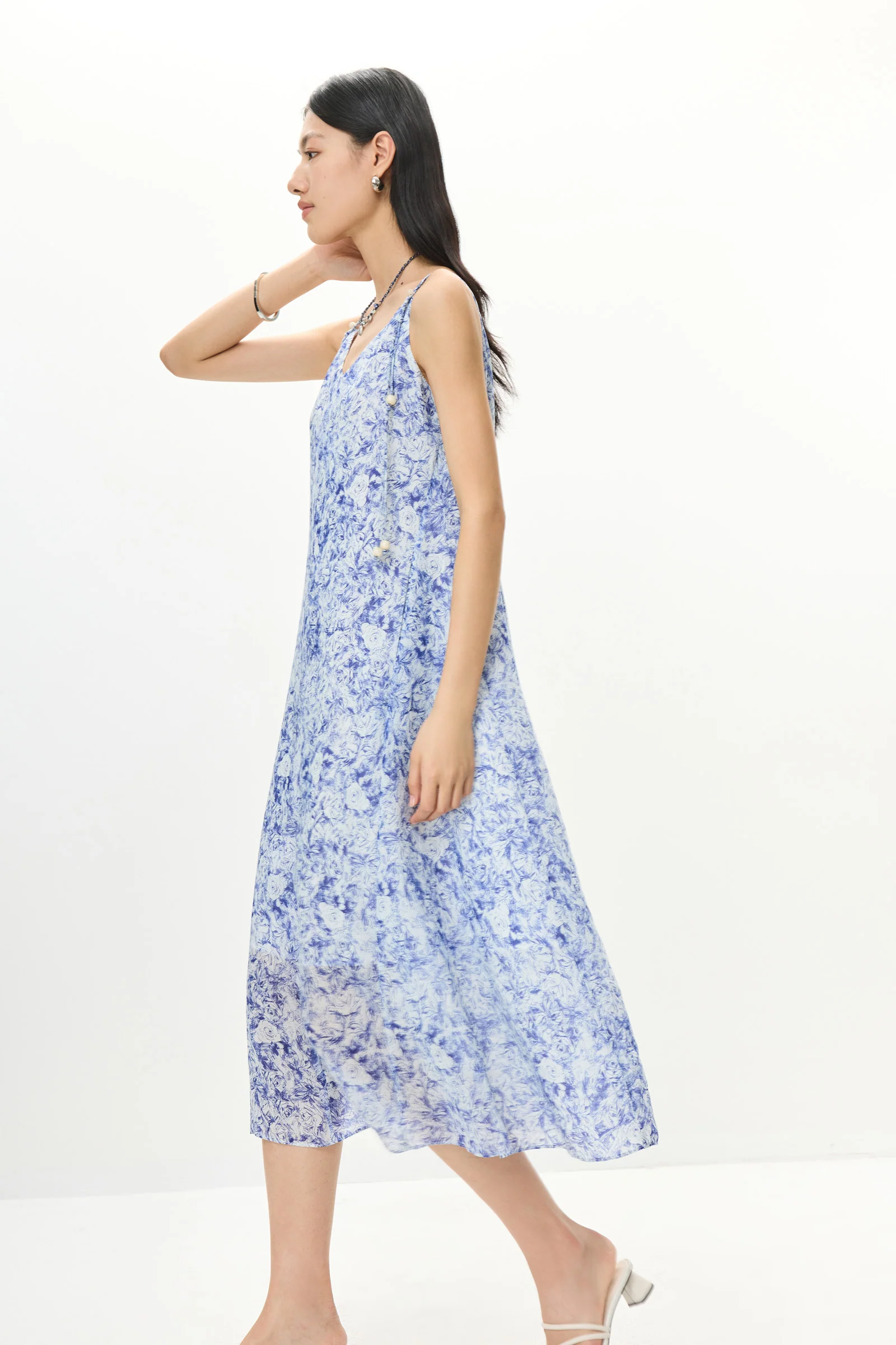 LILY Beaded Tie-Strap Floral Dress - Image 5