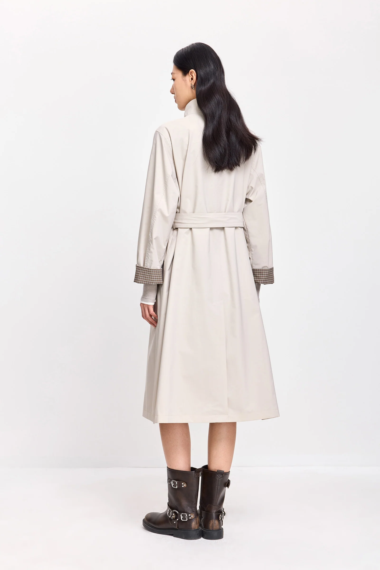 LILY Belted High-Neck Trench Coat - Image 11