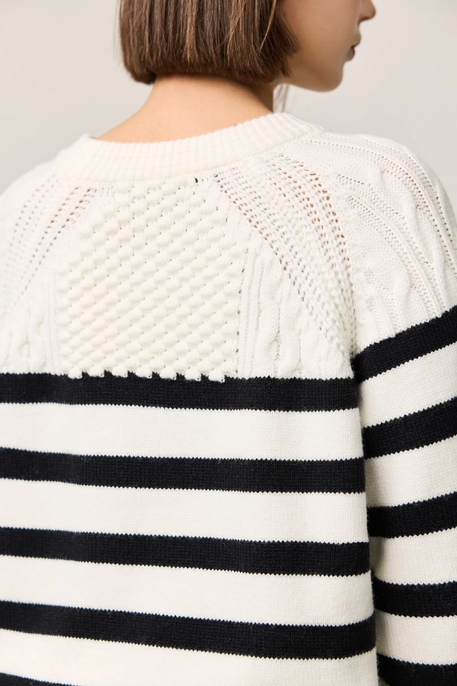 LILY Black & White Striped Crewneck Sweater - Image 8