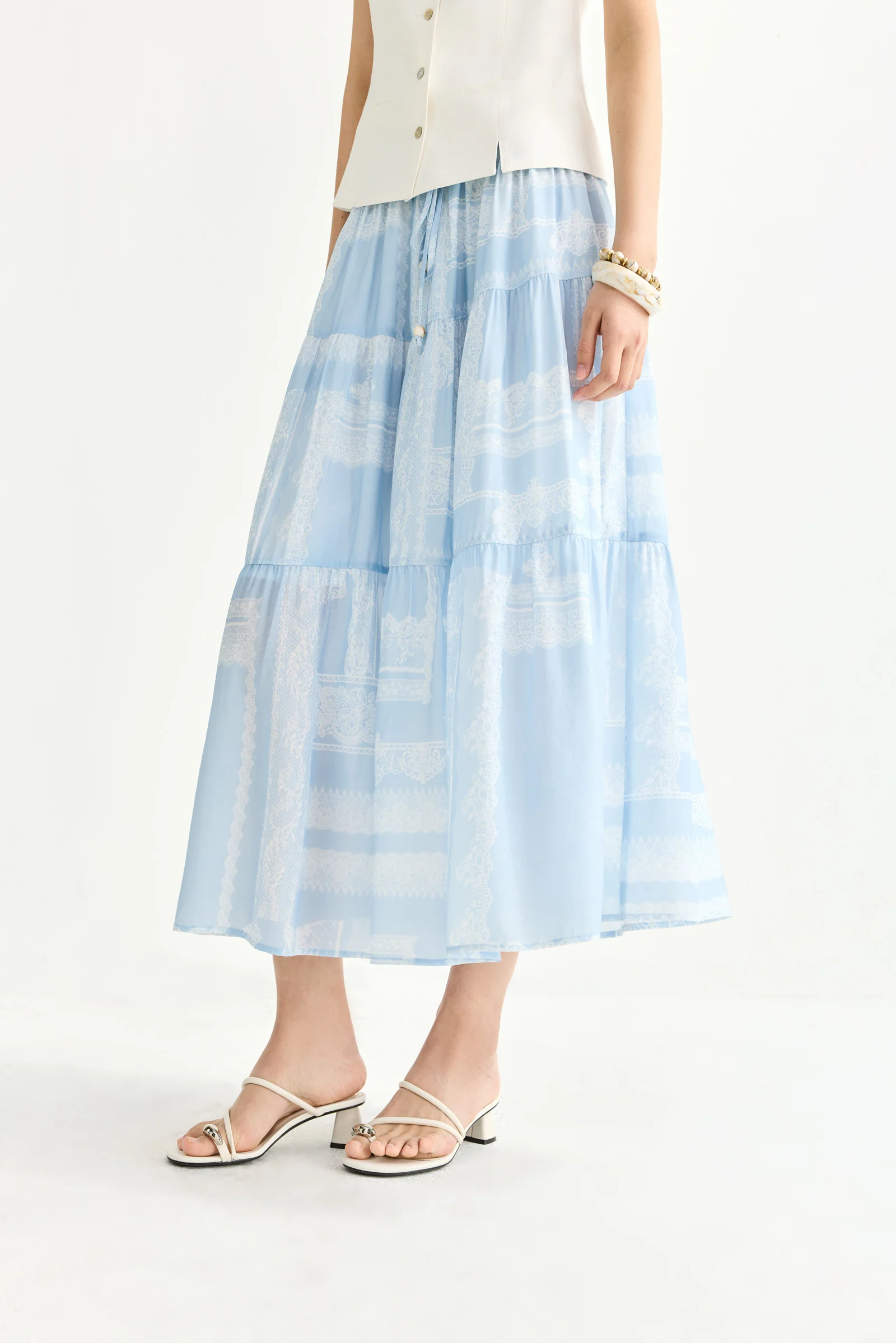 LILY Bohemian Lace Tiered Skirt - Image 6