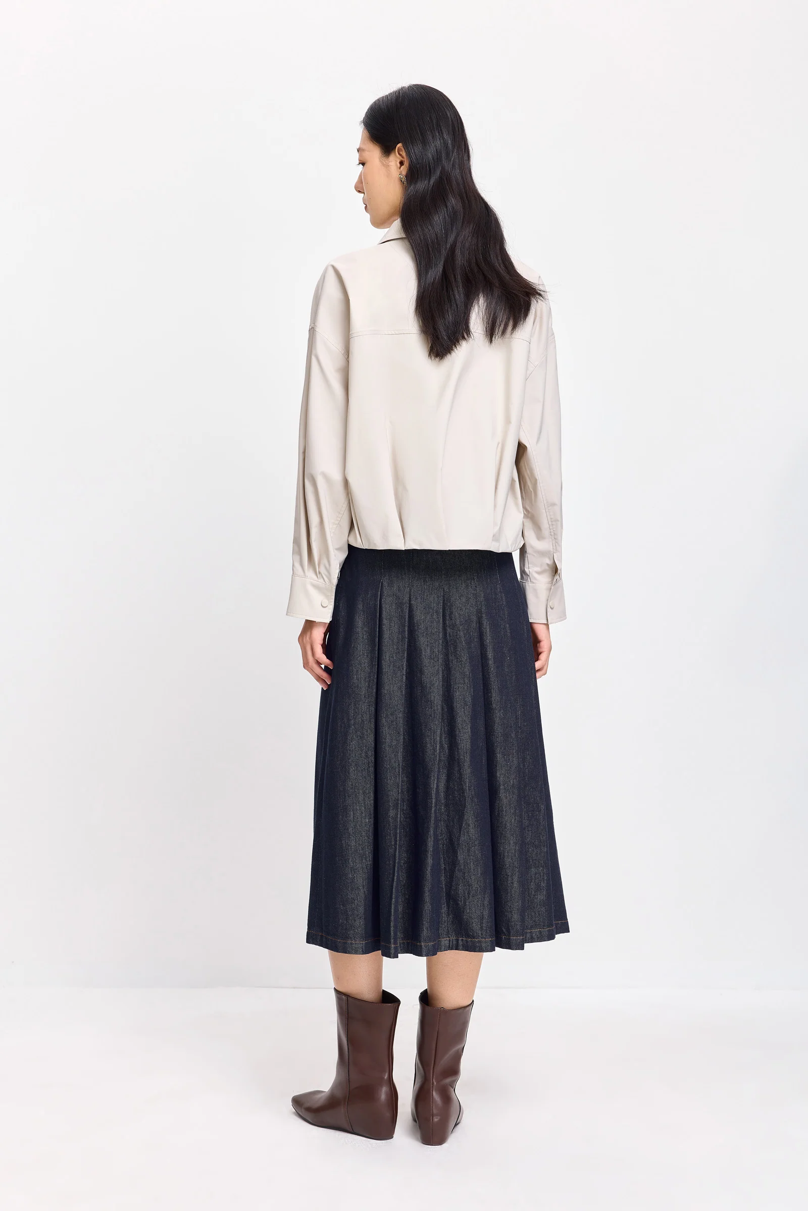 LILY Bow-Detail Cropped Shirt Jacket - Image 10