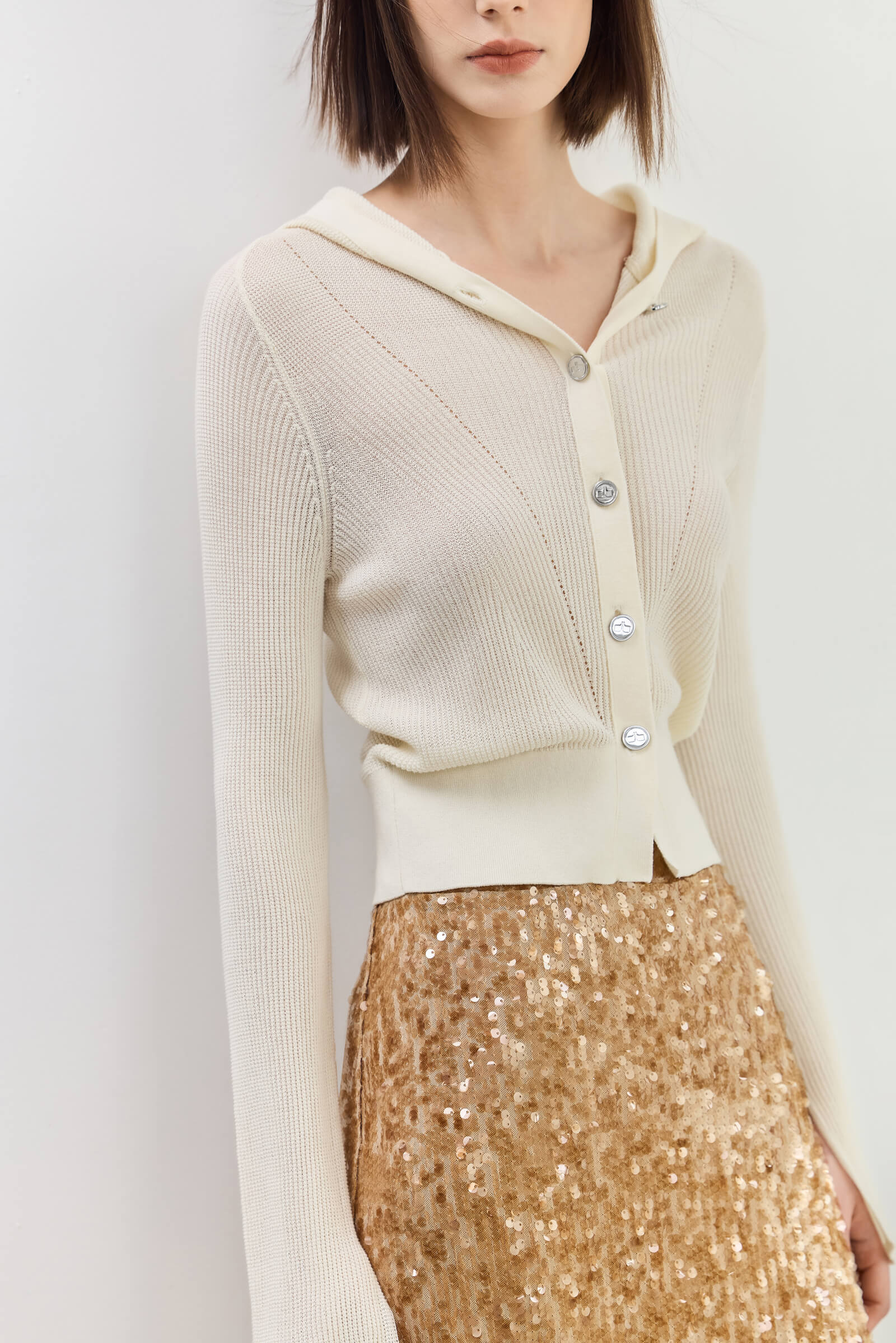 LILY Casual Hooded Knit Cardigan - Image 13