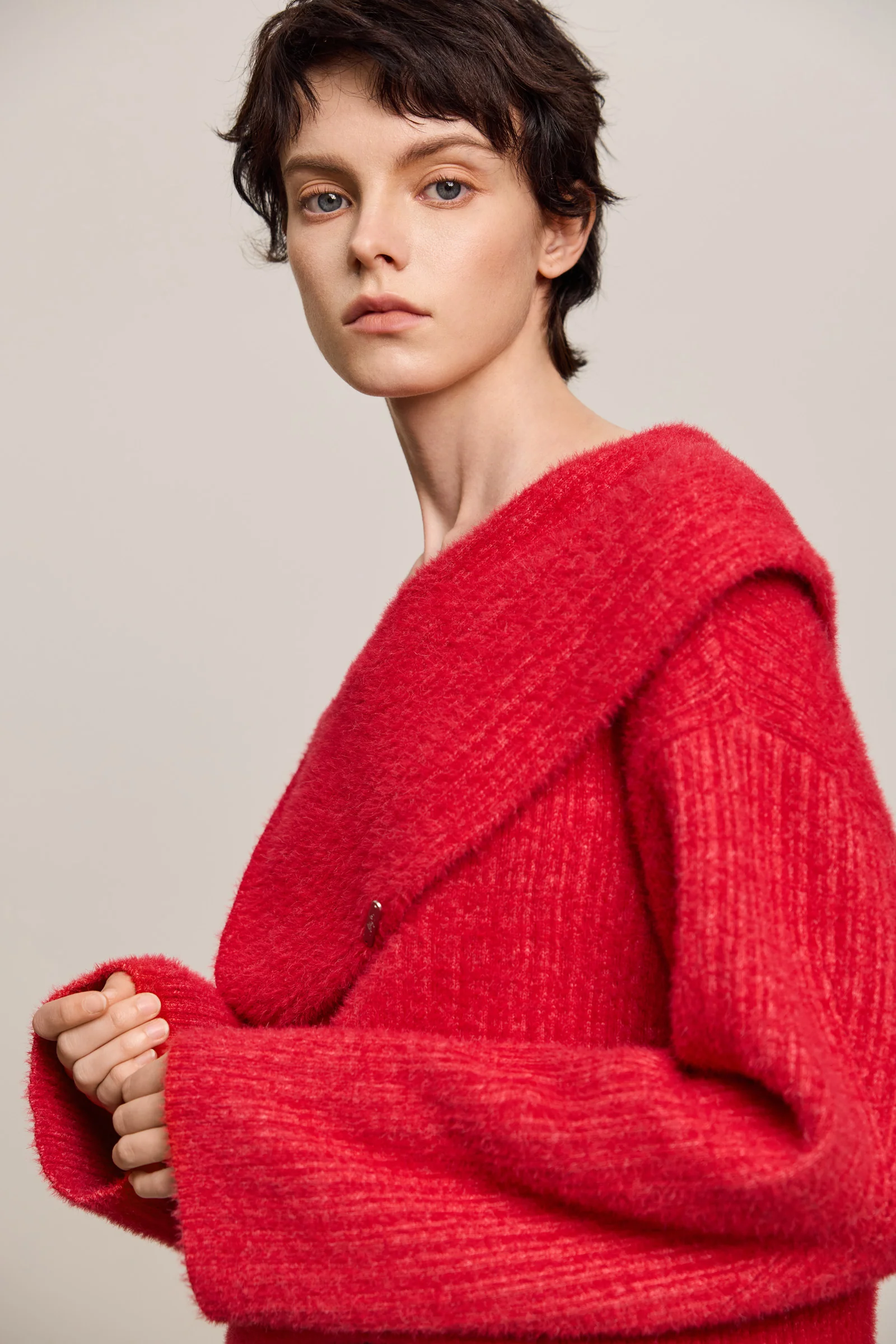 LILY Chic Off-Shoulder Cowl Neck Crop Sweater - Image 7