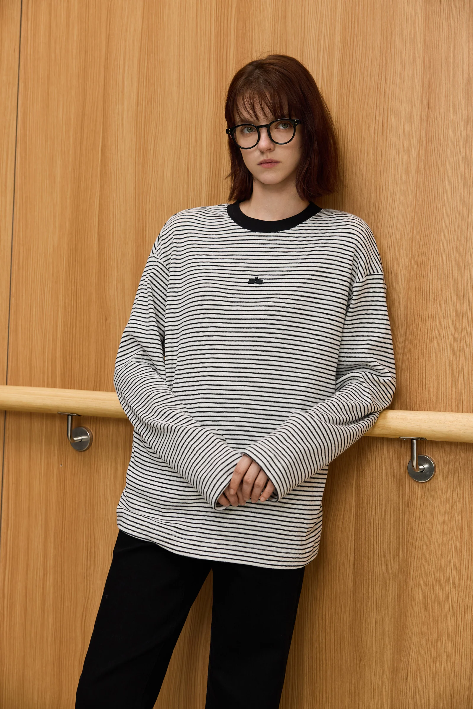 LILY Classic Striped Casual Pullover Crewneck Sweatshirt - Image 4