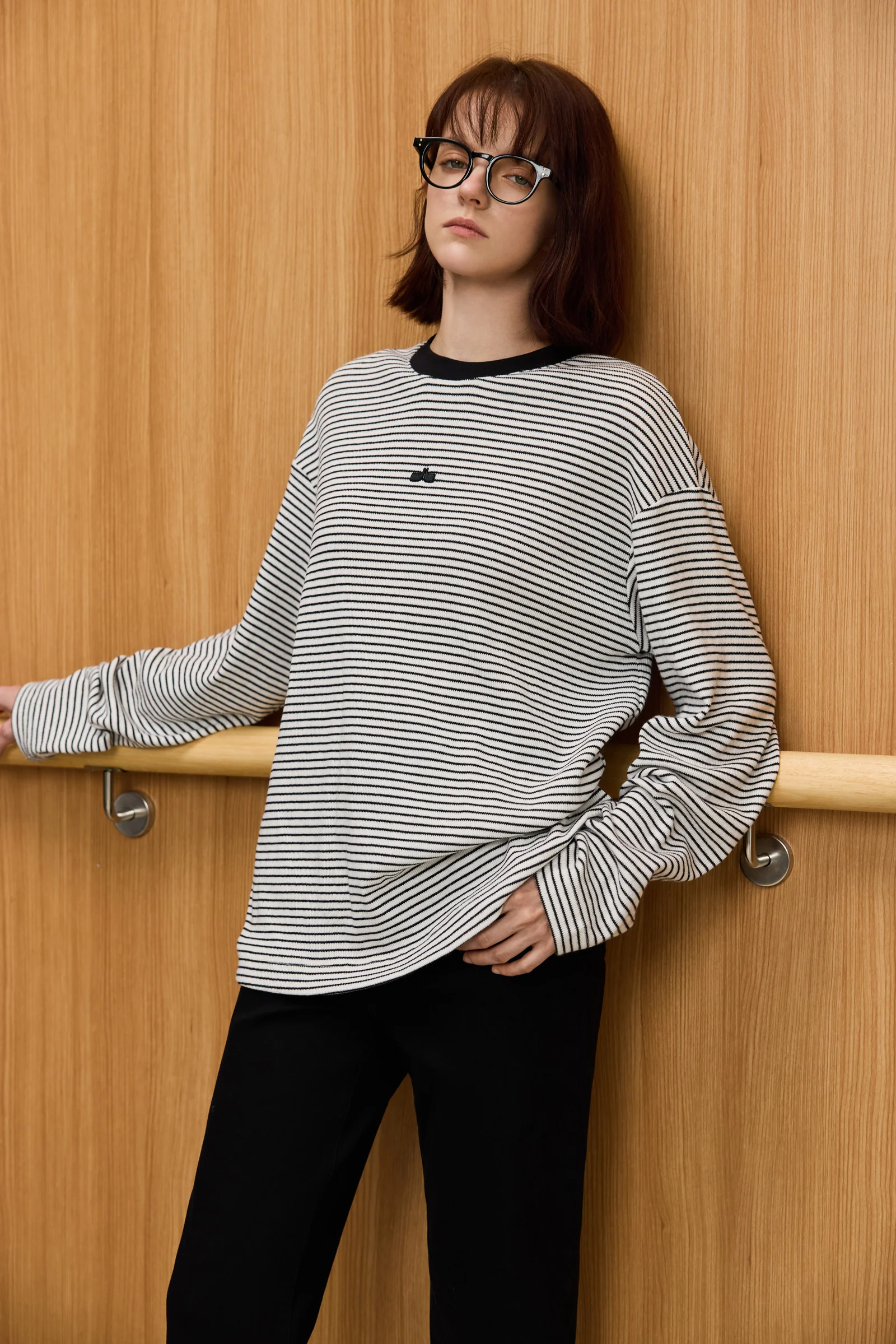 LILY Classic Striped Casual Pullover Crewneck Sweatshirt - Image 5