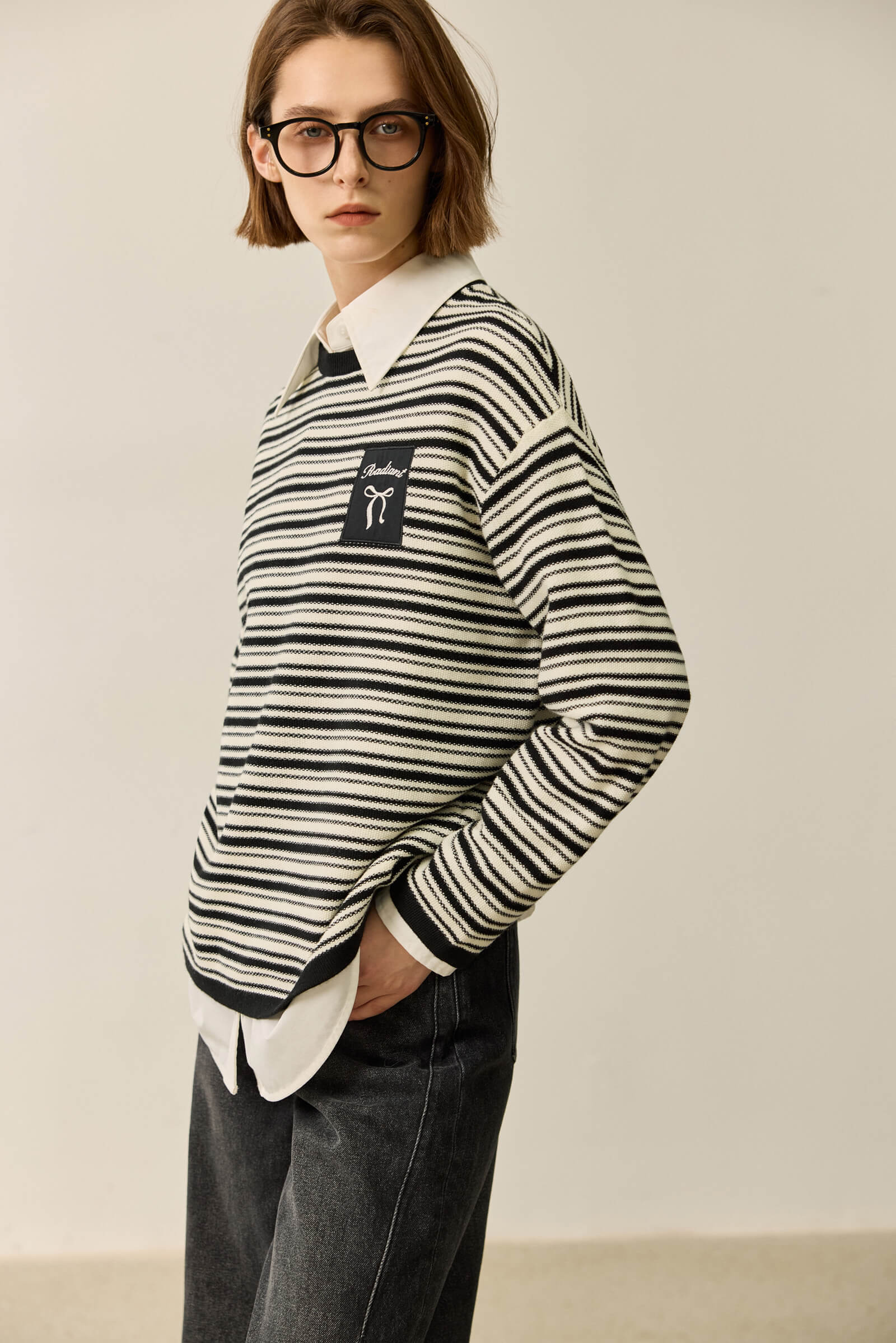 LILY Color-Block Fine Stripe Sweater - Image 5