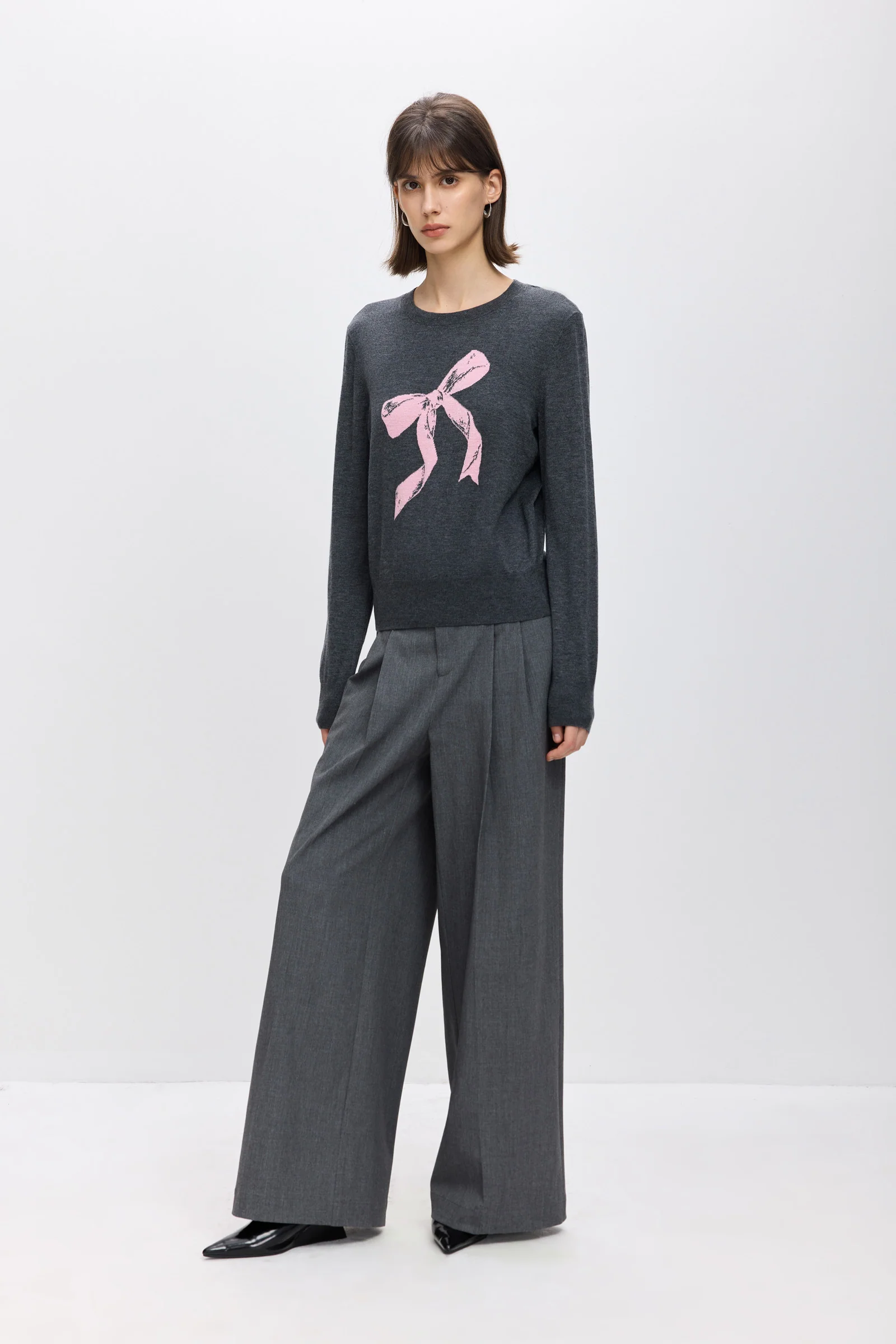 LILY Colorblock Bow Knit Sweater - Image 3