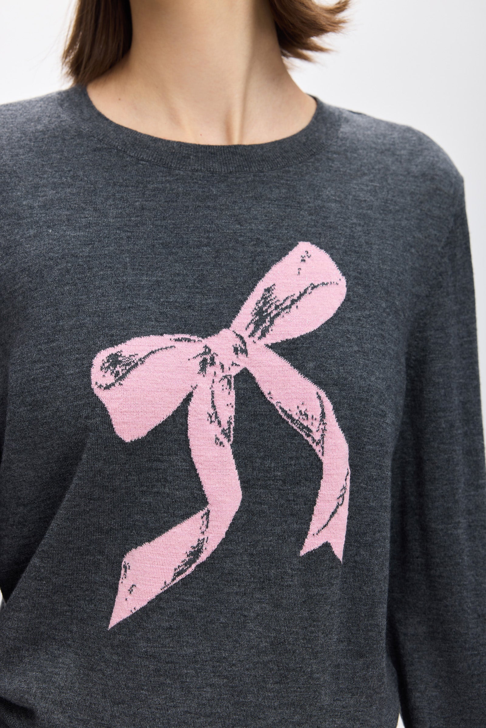 LILY Colorblock Bow Knit Sweater - Image 7