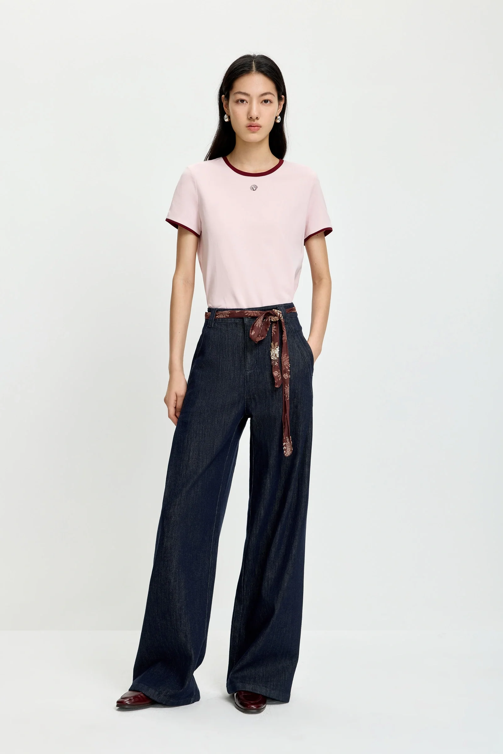 LILY Colorblock Crewneck Embroidered Tee - Image 8